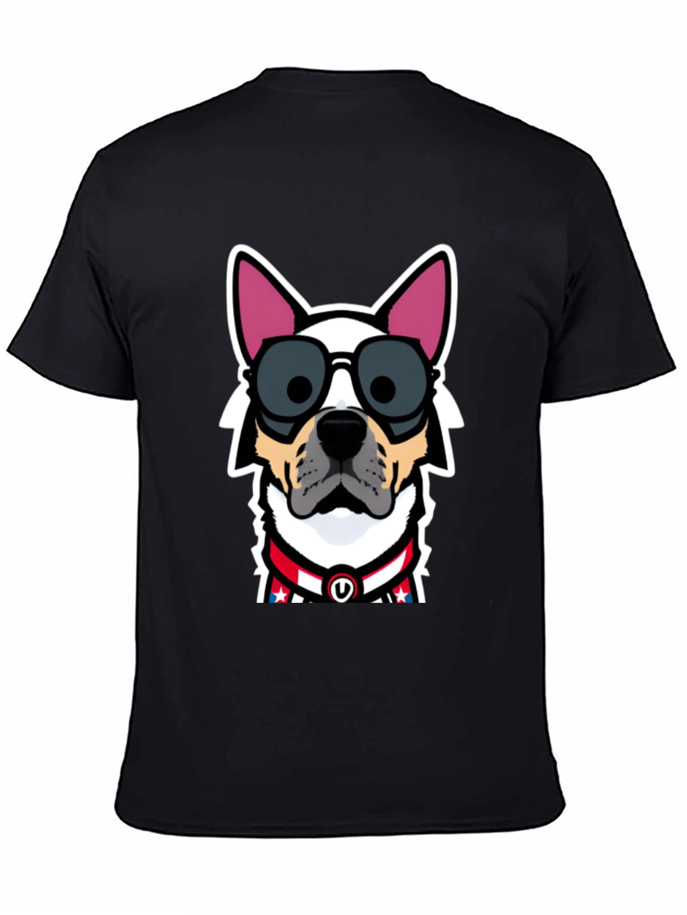 Black Cool Dog Graphic Tee - Patriotic Pup view 4