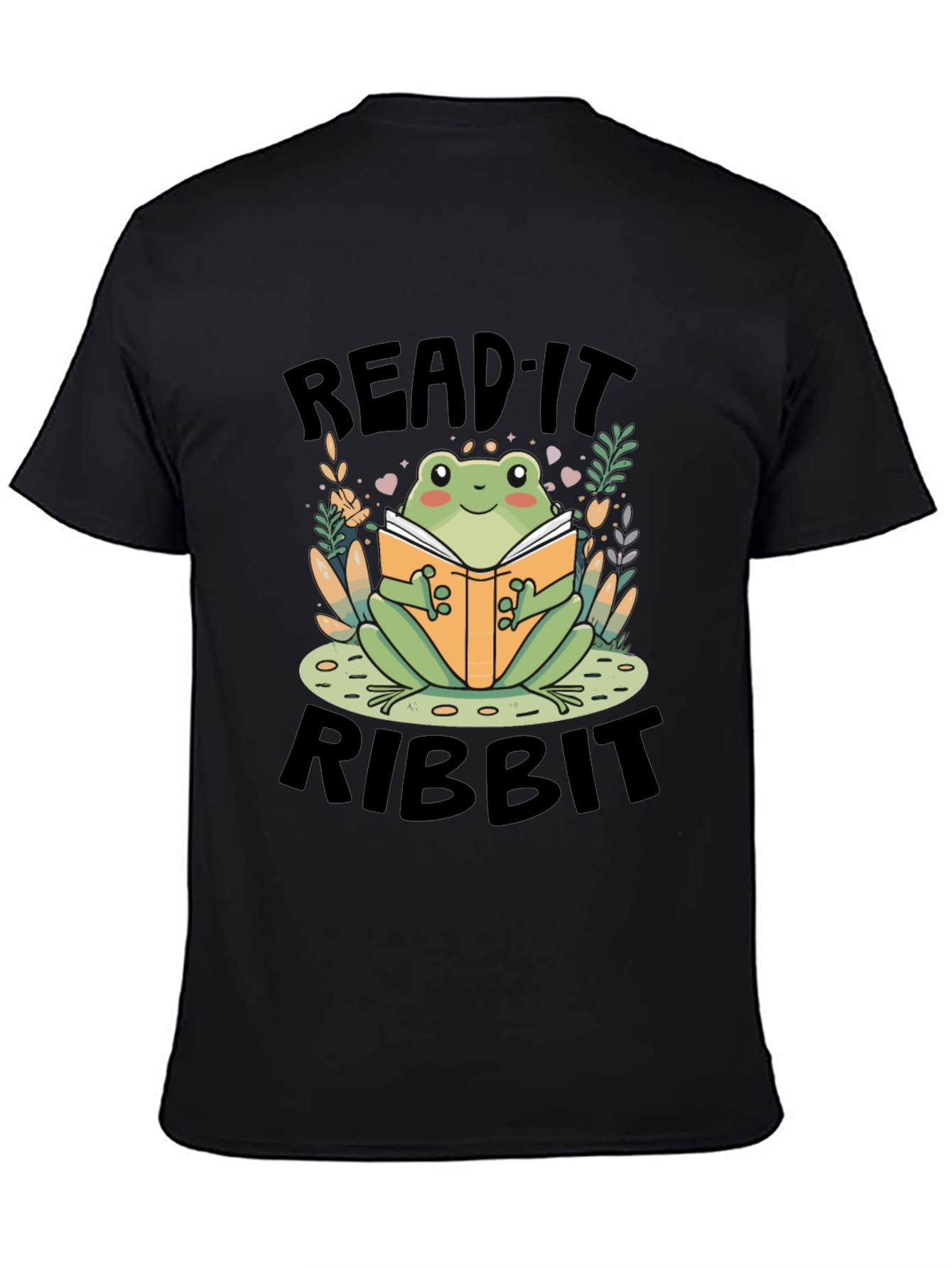 Black Read It Ribbit Frog Graphic Tee view 4