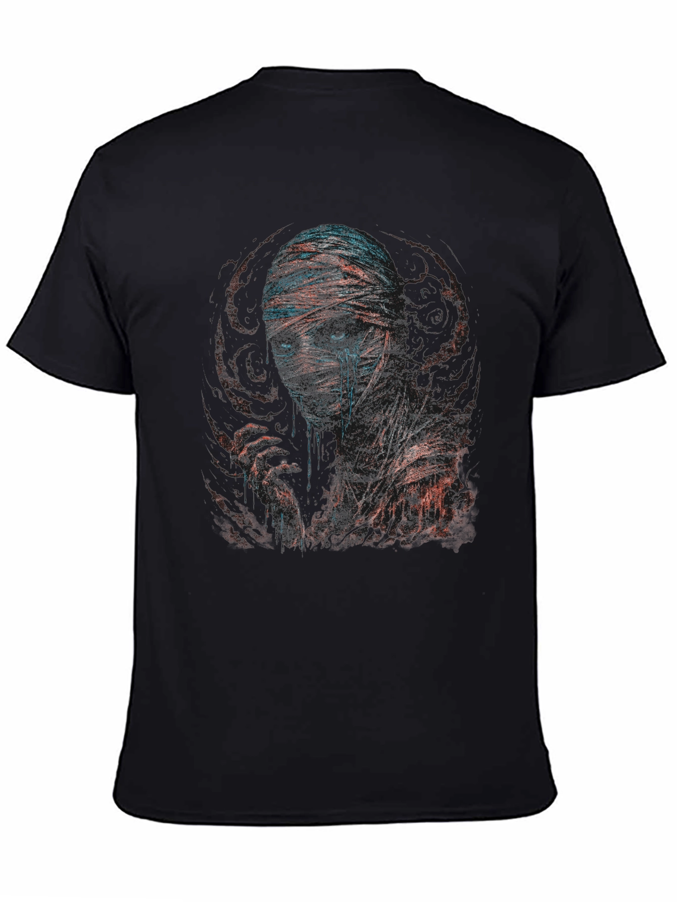 Black Mummy Graphic Print Crew Neck T-Shirt view 4