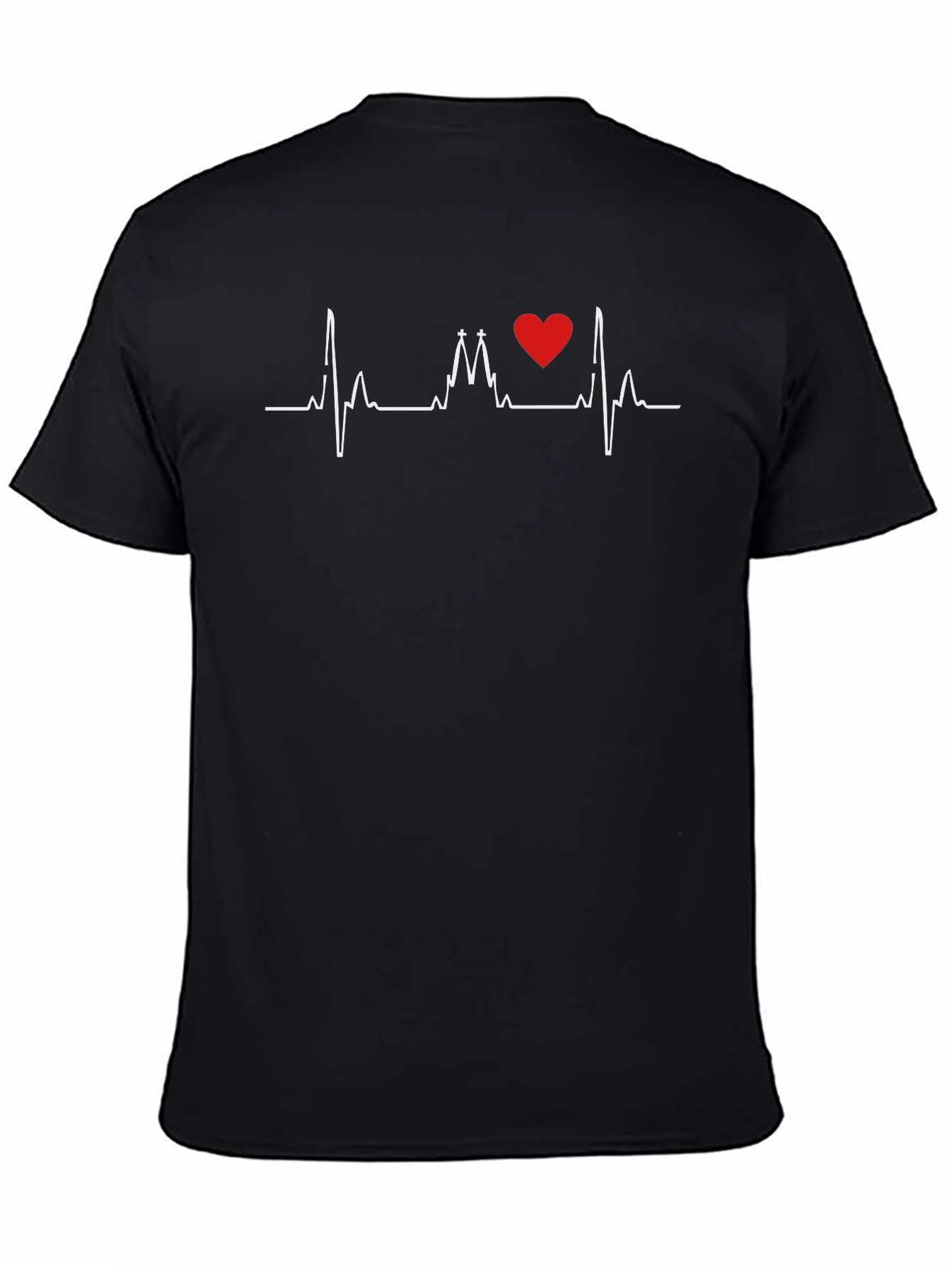 Black Heartbeat Church Love Graphic Tee view 4