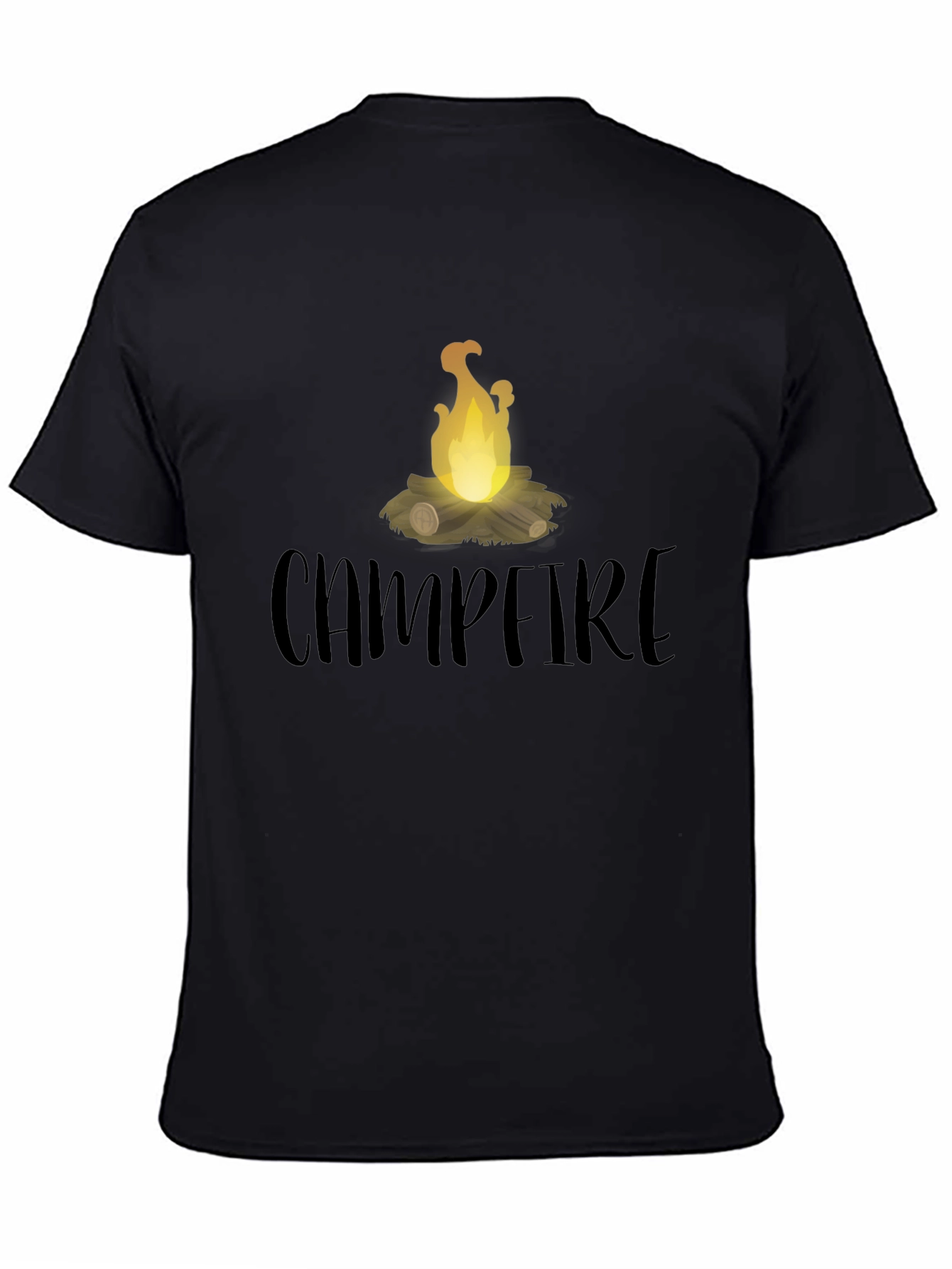 Black Campfire Graphic Tee - Black Cotton T-Shirt view 4