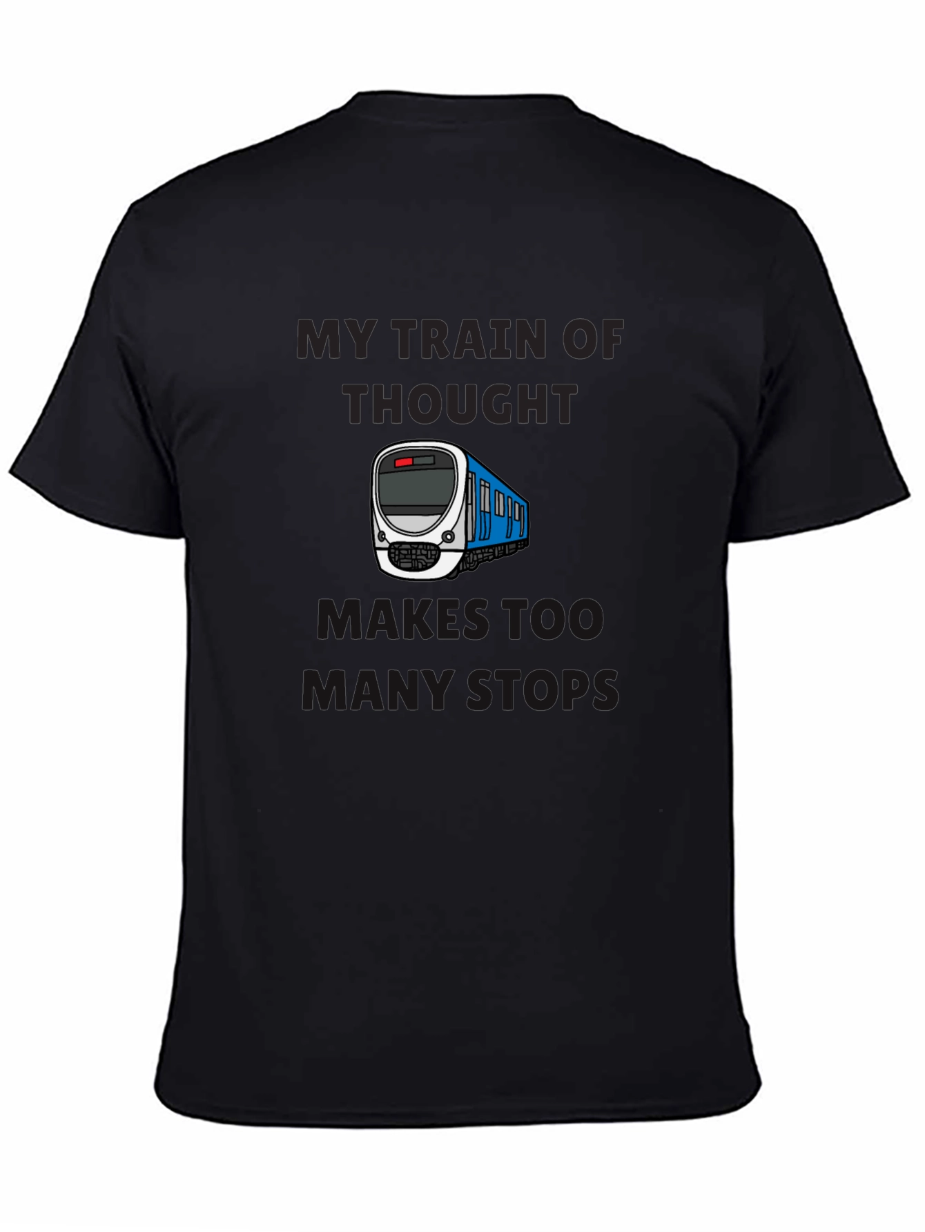 Black Train of Thought T-Shirt - Too Many Stops view 4