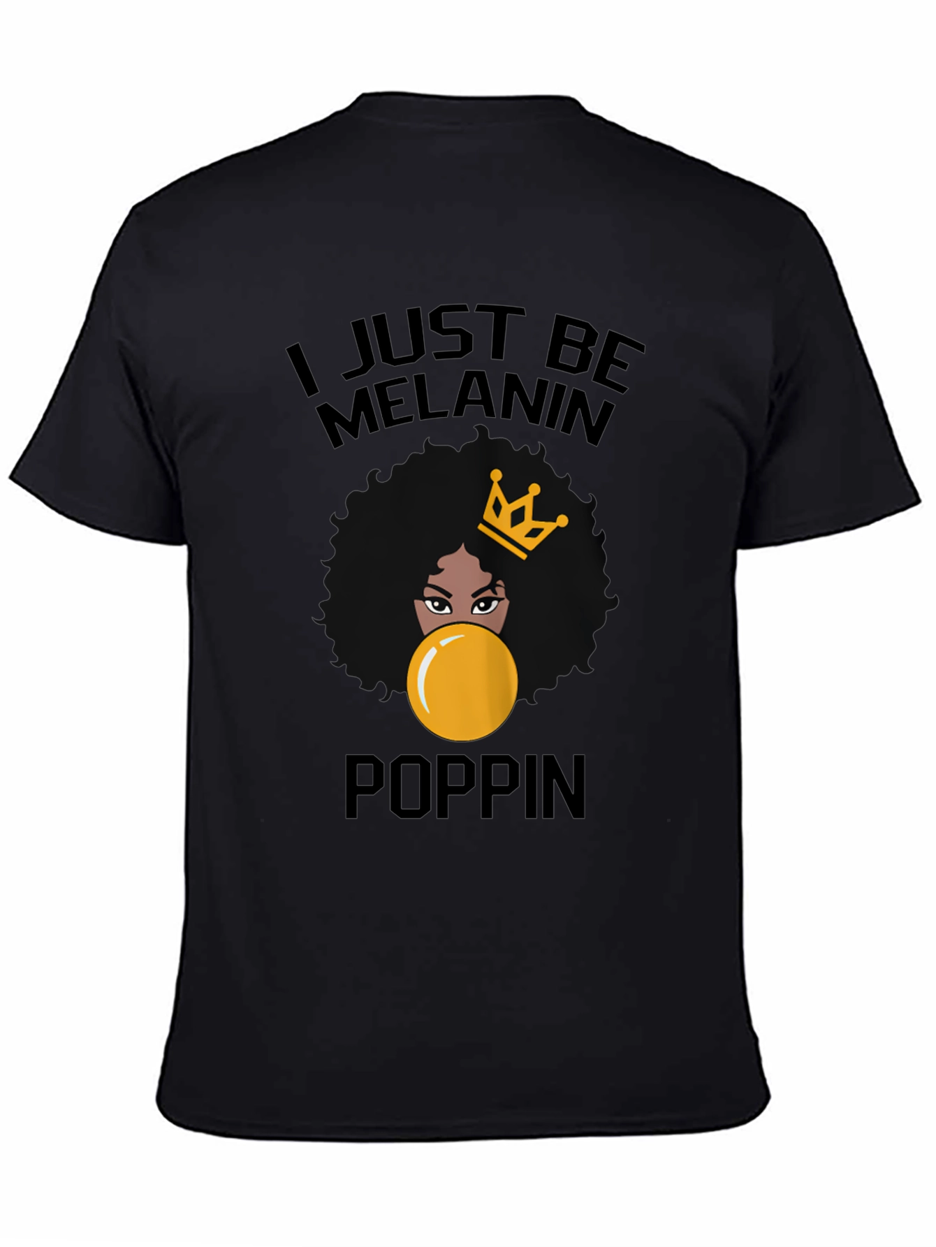 Black Melanin Poppin' Graphic Tee - Stylish Black T-Shirt view 4