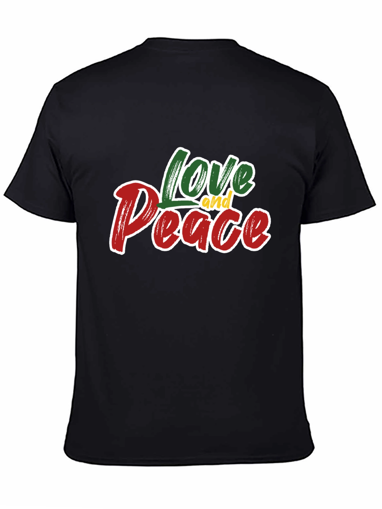 Black Love and Peace Graphic T-Shirt - Stylish Black Tee view 4
