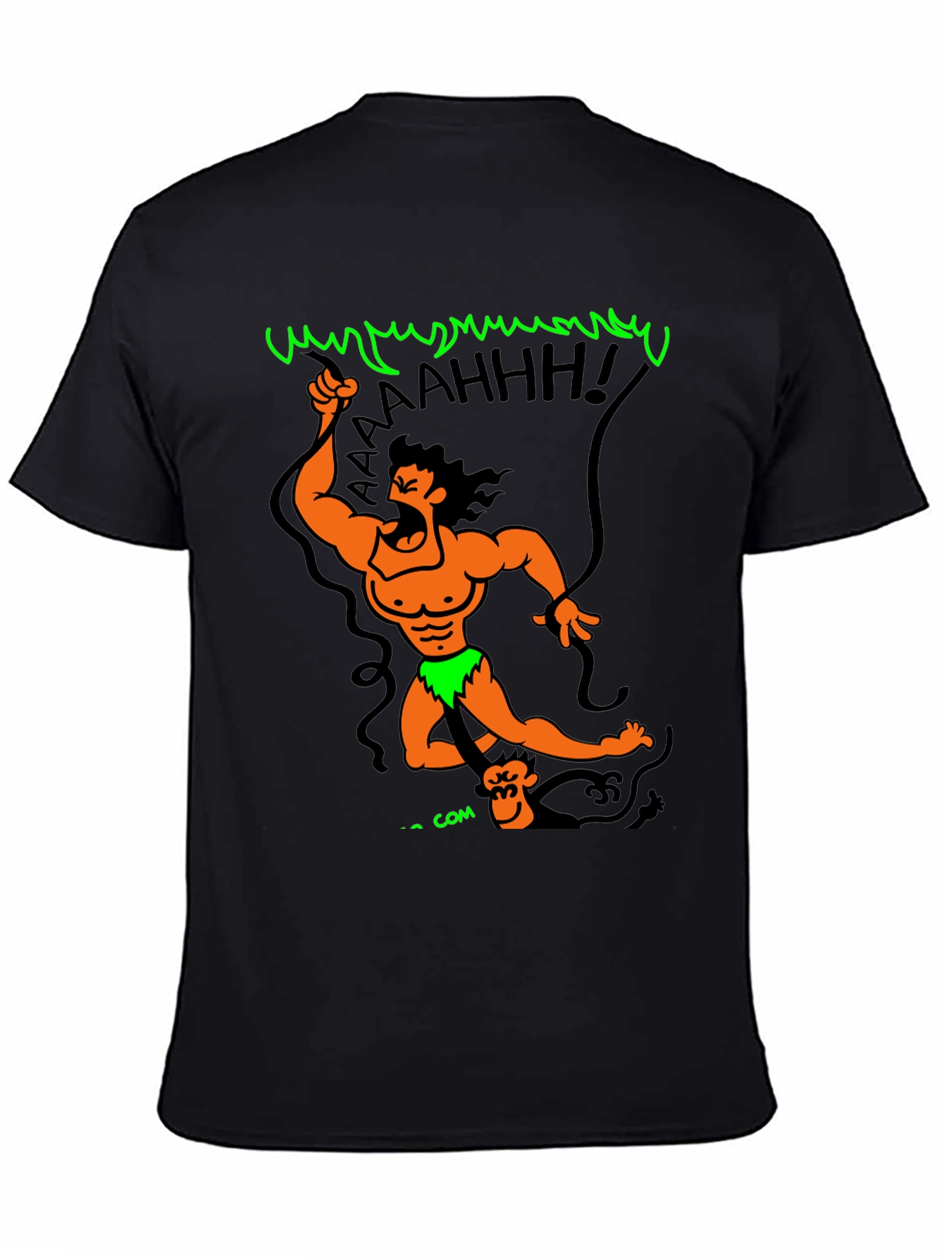Black Cartoon Tarzan Graphic Black T-Shirt view 4