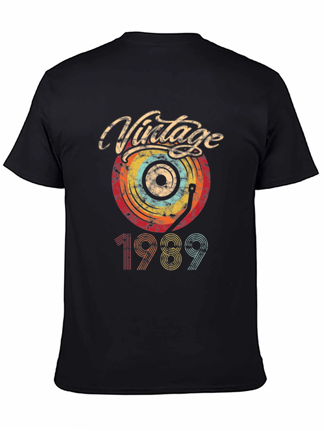 Black Vintage 1989 Record Graphic Tee view 4