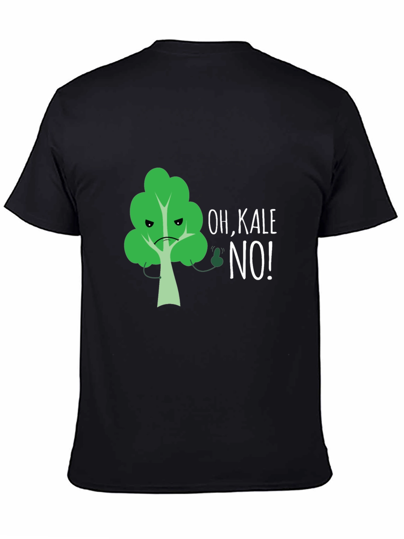 Black Oh, Kale No! Funny Graphic T-Shirt view 4