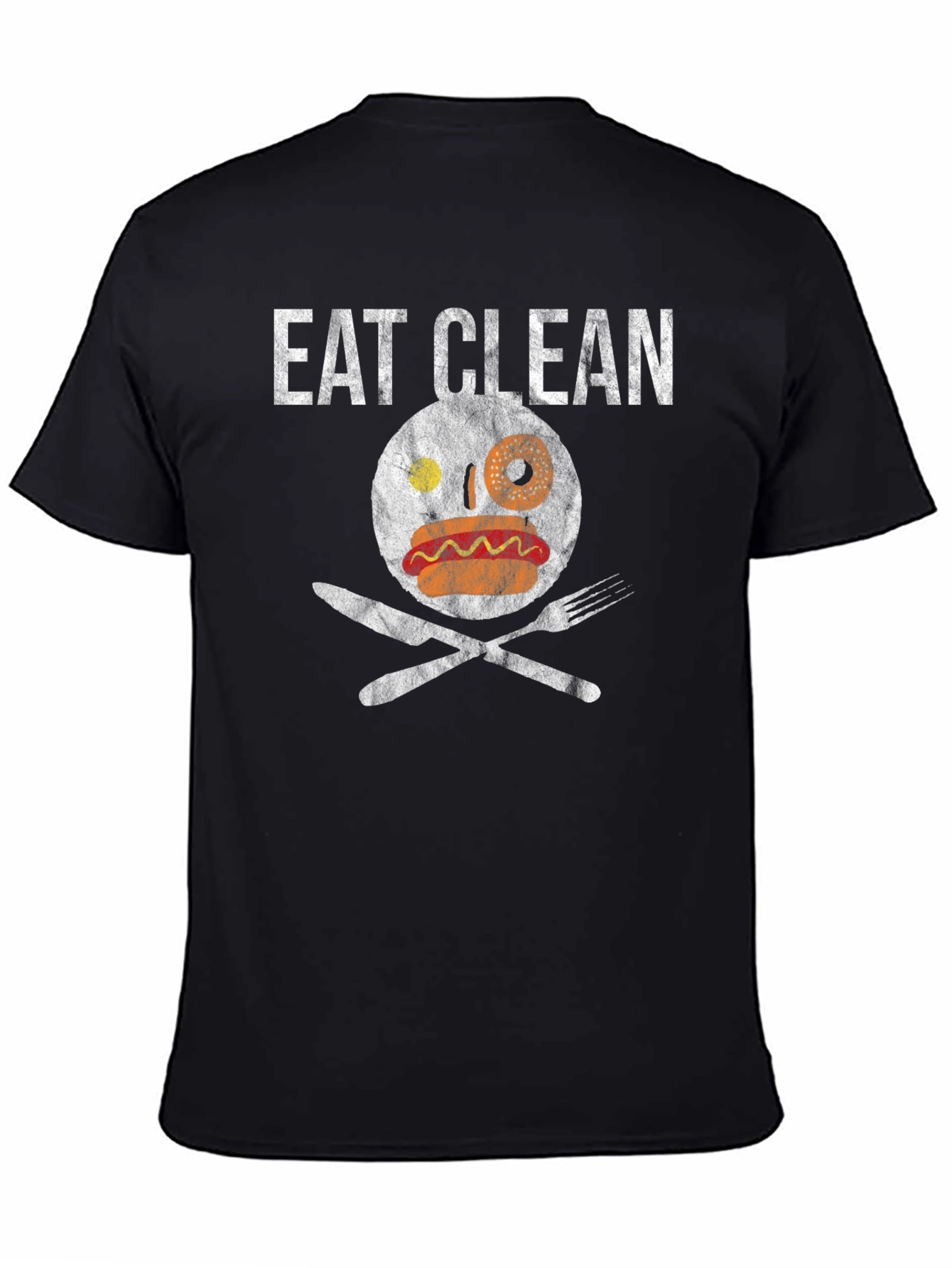 Black Eat Clean Graphic Tee Funny Foodie T-Shirt view 4