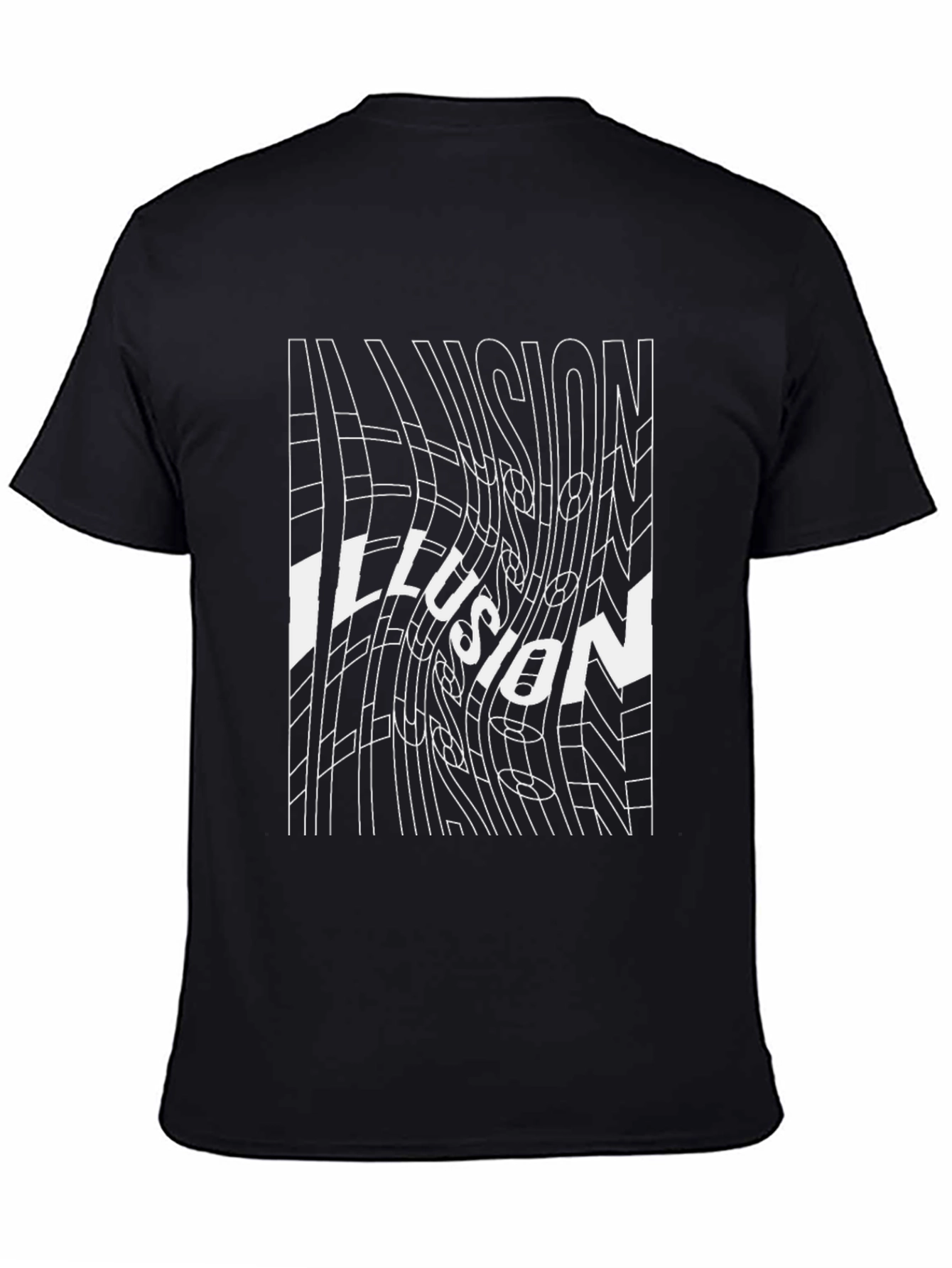 Black Optical Illusion Graphic Tee - Black view 4