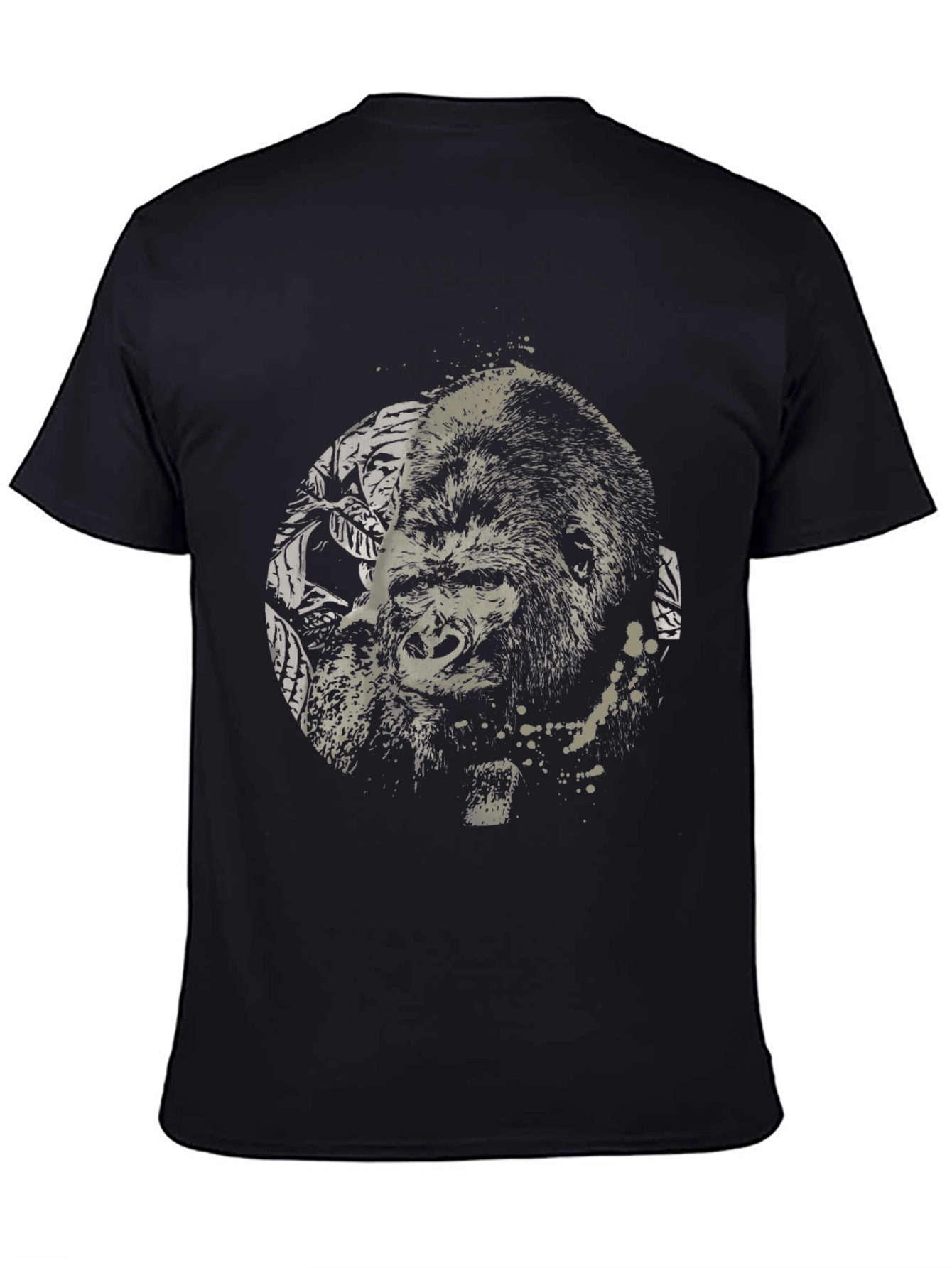 Black Gorilla Graphic Print Black T-Shirt view 4