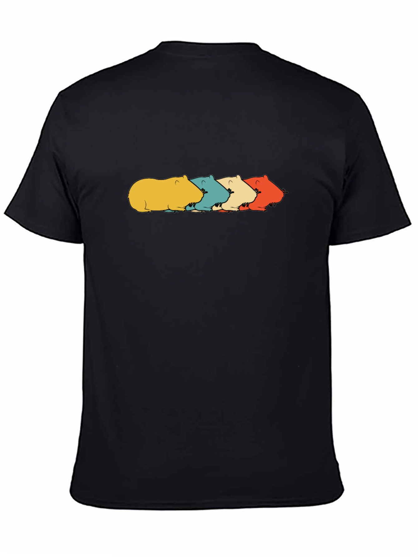 Black Capybara Retro T-Shirt - Cool Rodent Tee view 4