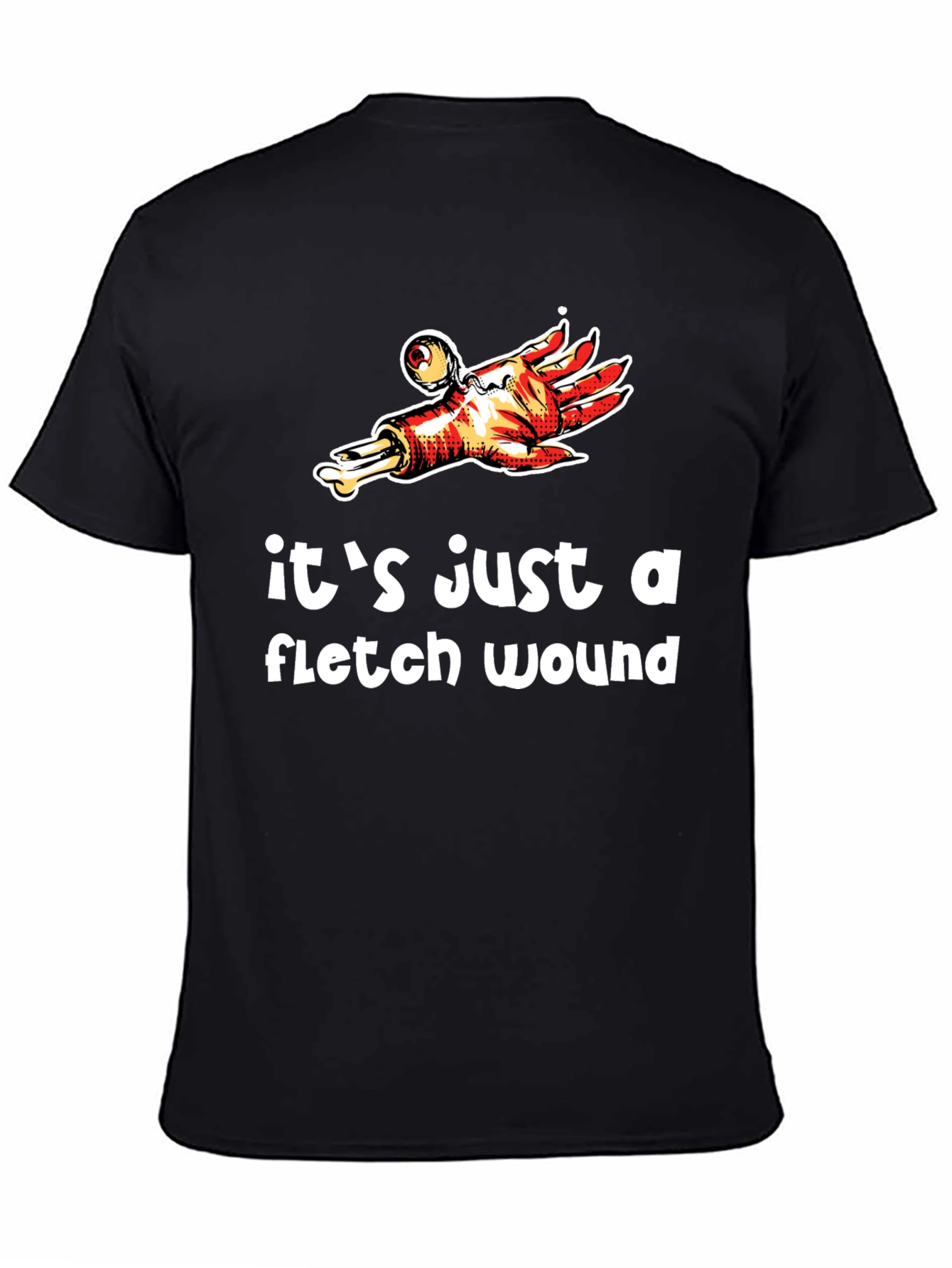 Black It's Just A Flesh Wound T-Shirt view 4