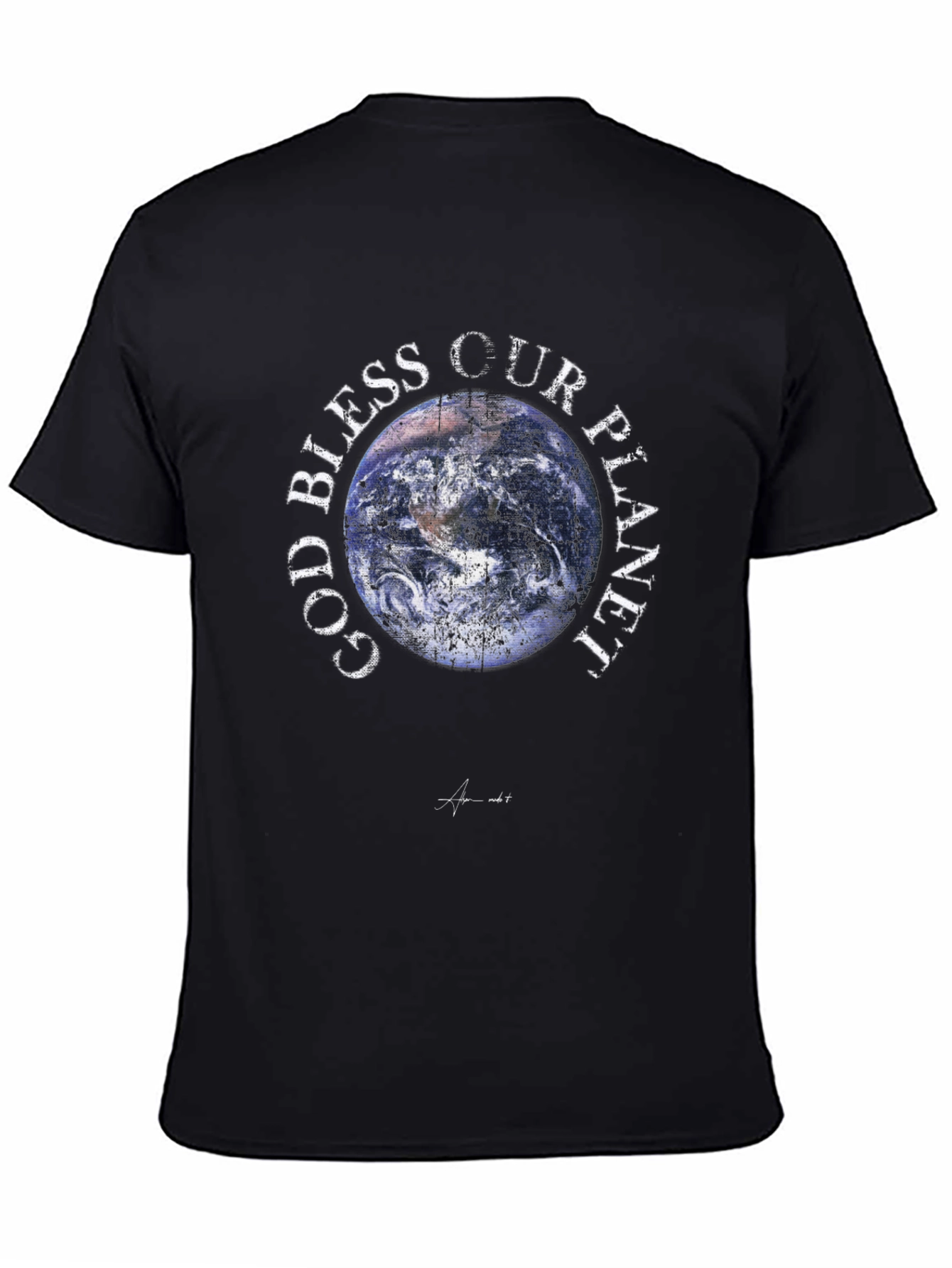 Black God Bless Our Planet Graphic Tee view 4