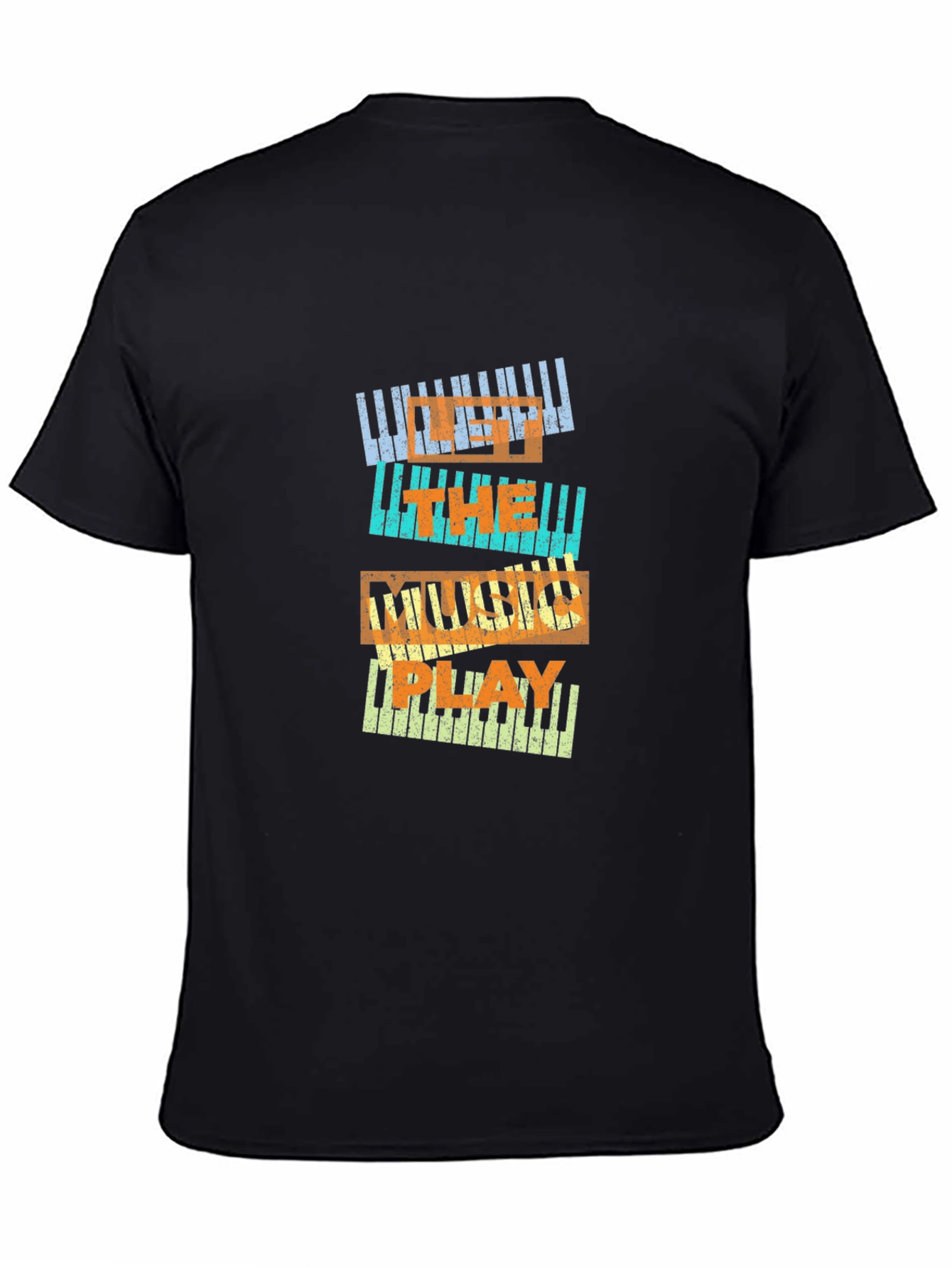 Black Music Lover Piano Keys T-Shirt view 4