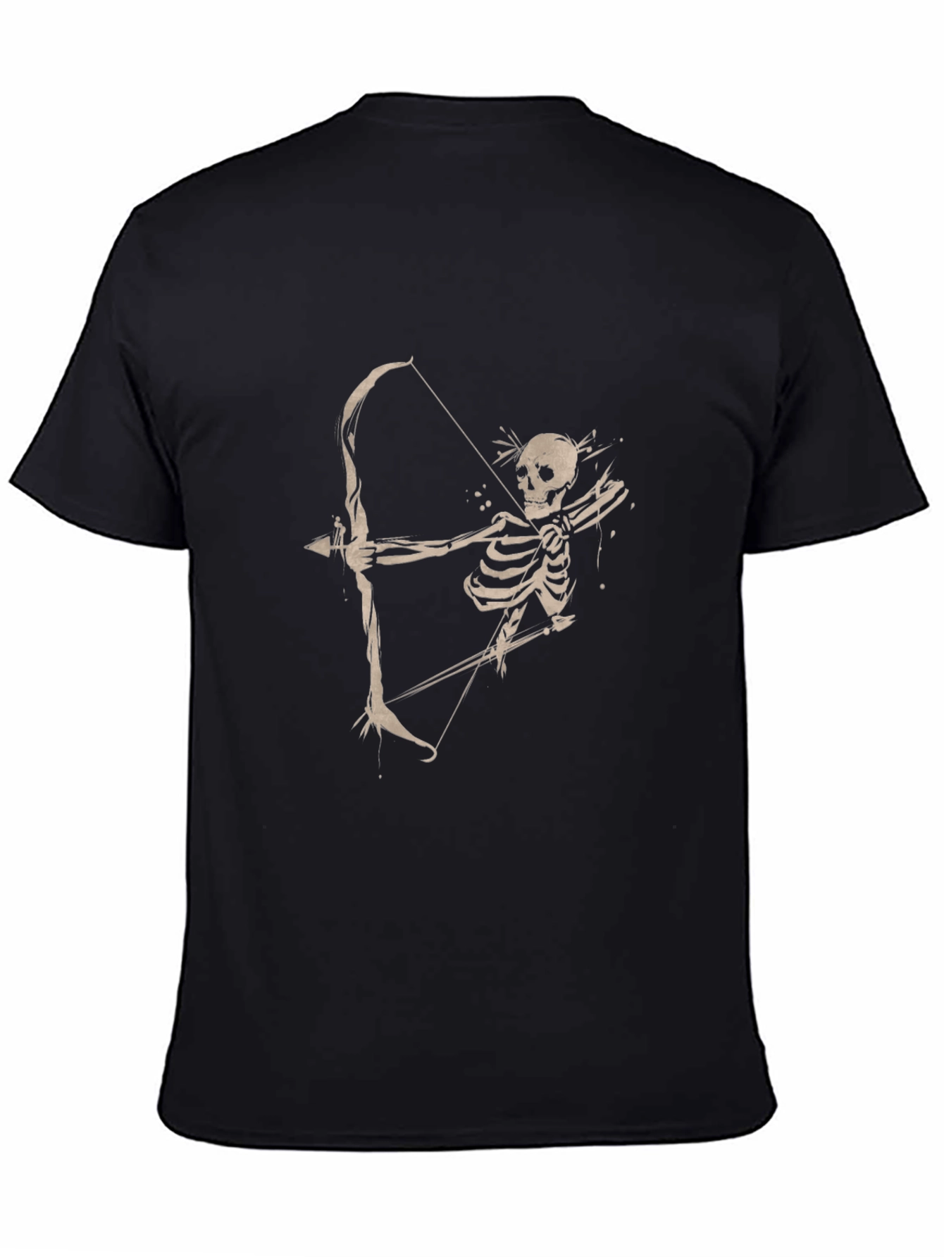 Black Skeleton Archer Graphic Tee - Classic Black T-Shirt view 4