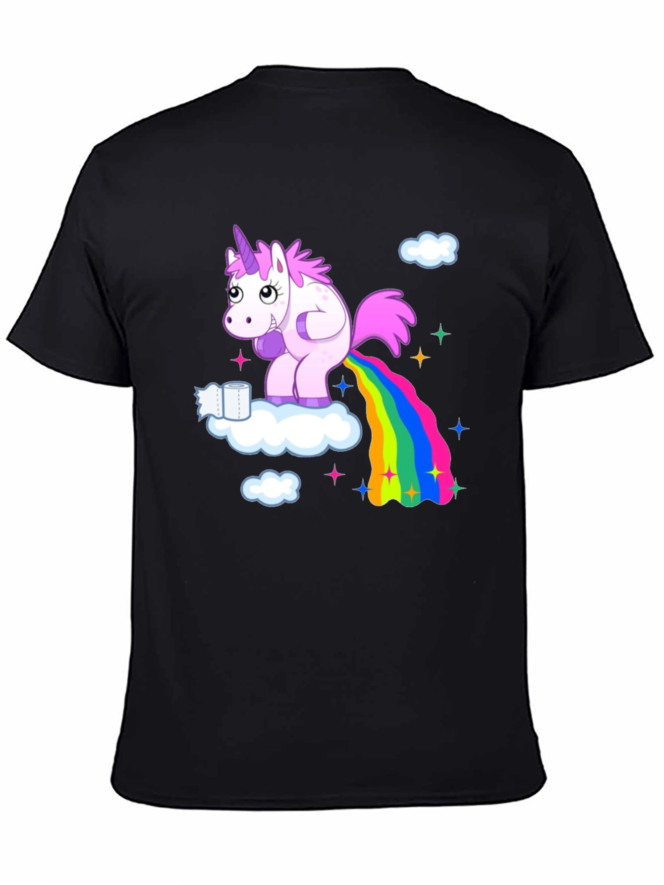 Black Unicorn Rainbow Humor T-Shirt view 4