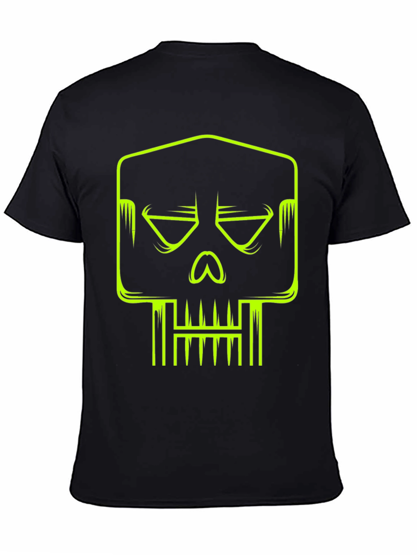 Black Neon Skull Graphic T-Shirt - Modern Streetwear view 4