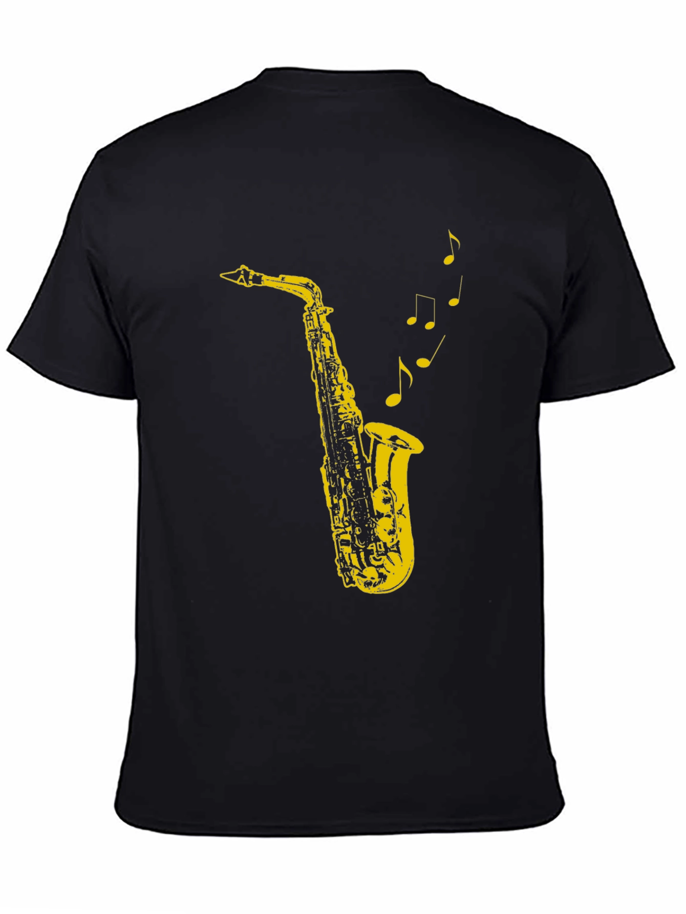 Black Cool Saxophone Music T-Shirt view 4