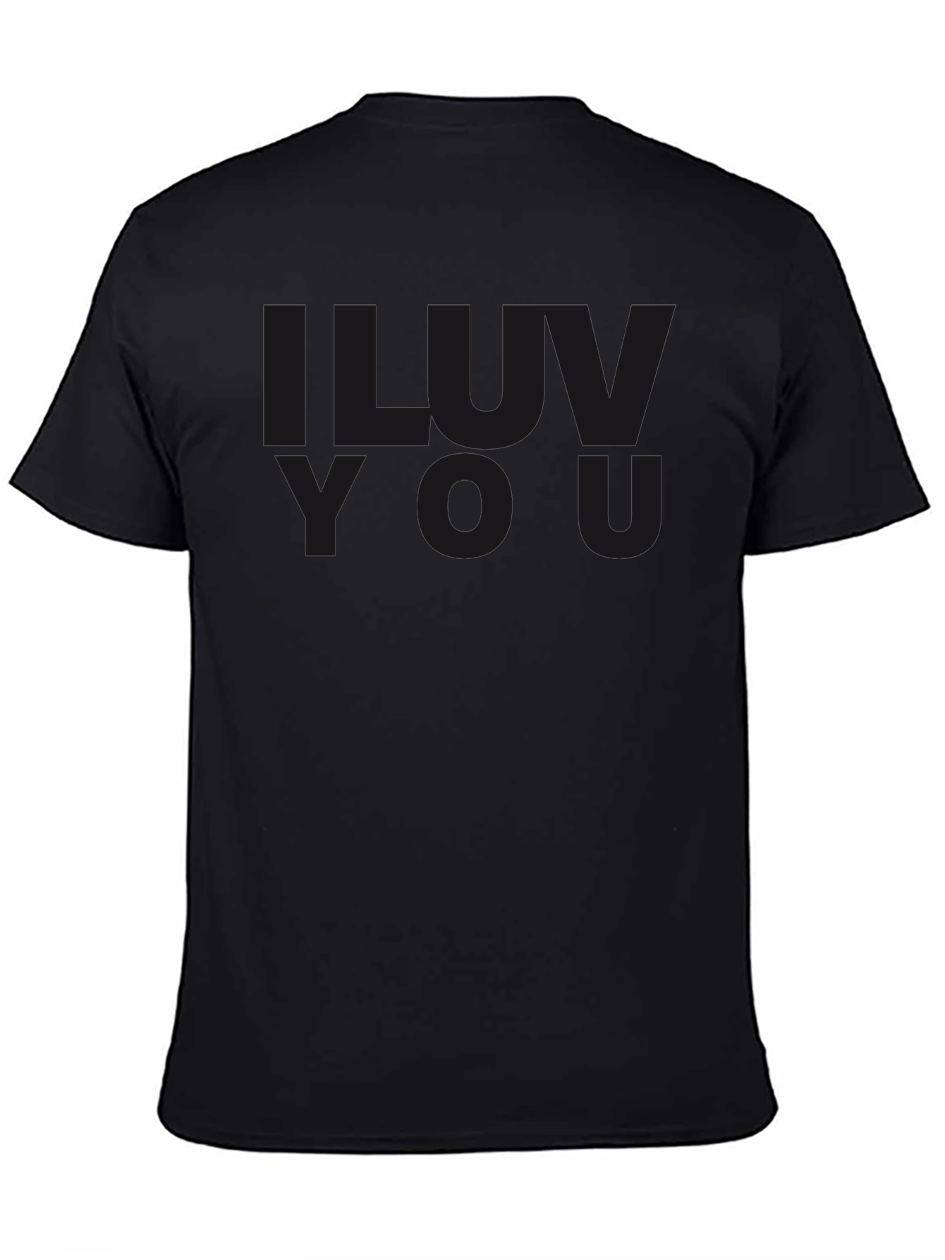 Black LUV U Graphic Tee - Soft Black T-Shirt view 4