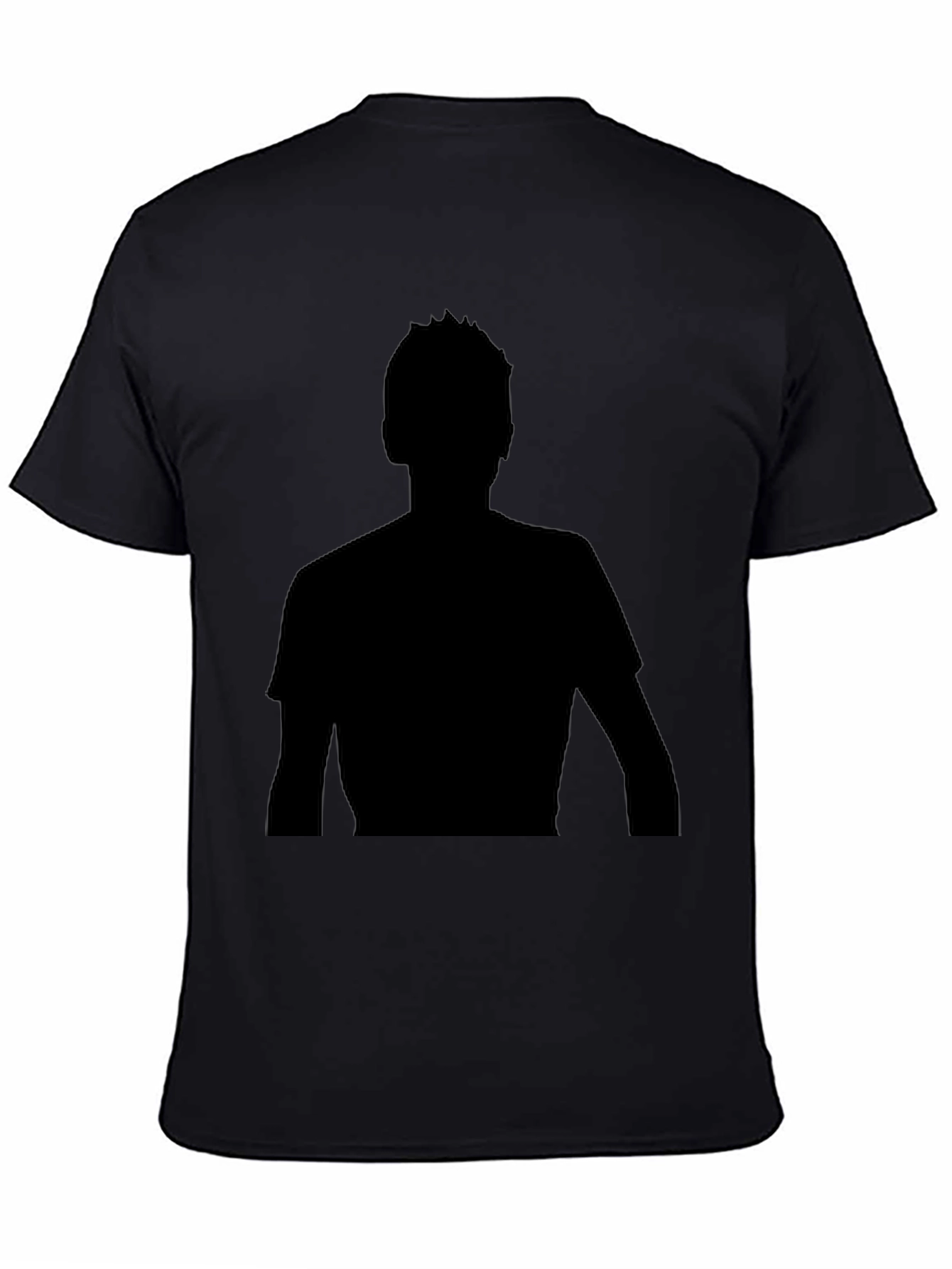 Black Silhouette Graphic Tee - Classic Black Cotton Blend Comfort view 4