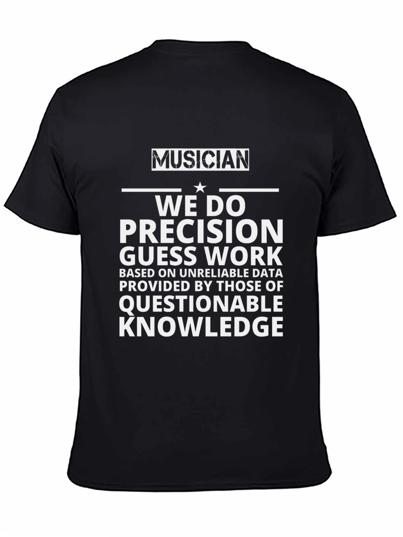 Black Musician Precision Guesswork Graphic T-Shirt view 4