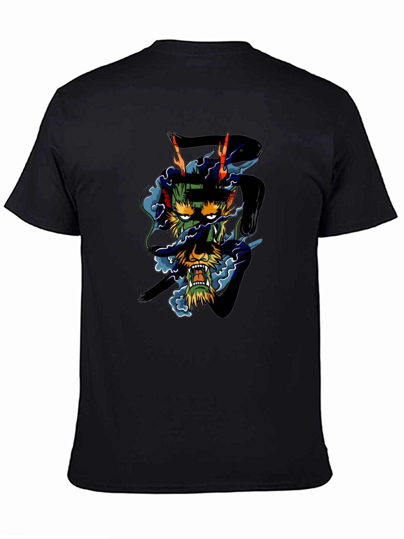 Black Dragon Graphic Black T-Shirt - Unique Design view 4