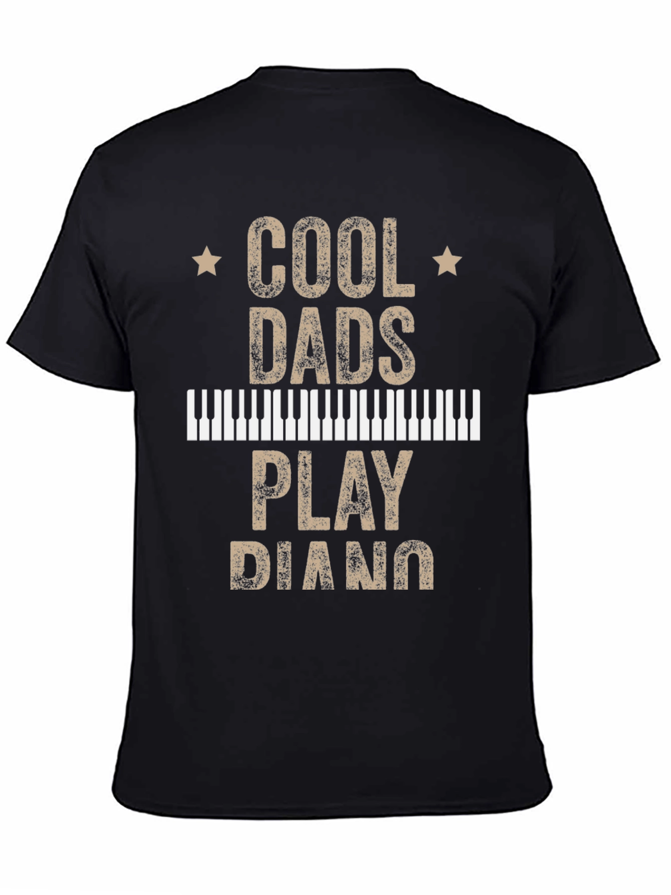 Black Cool Dads Play Piano T-Shirt view 4