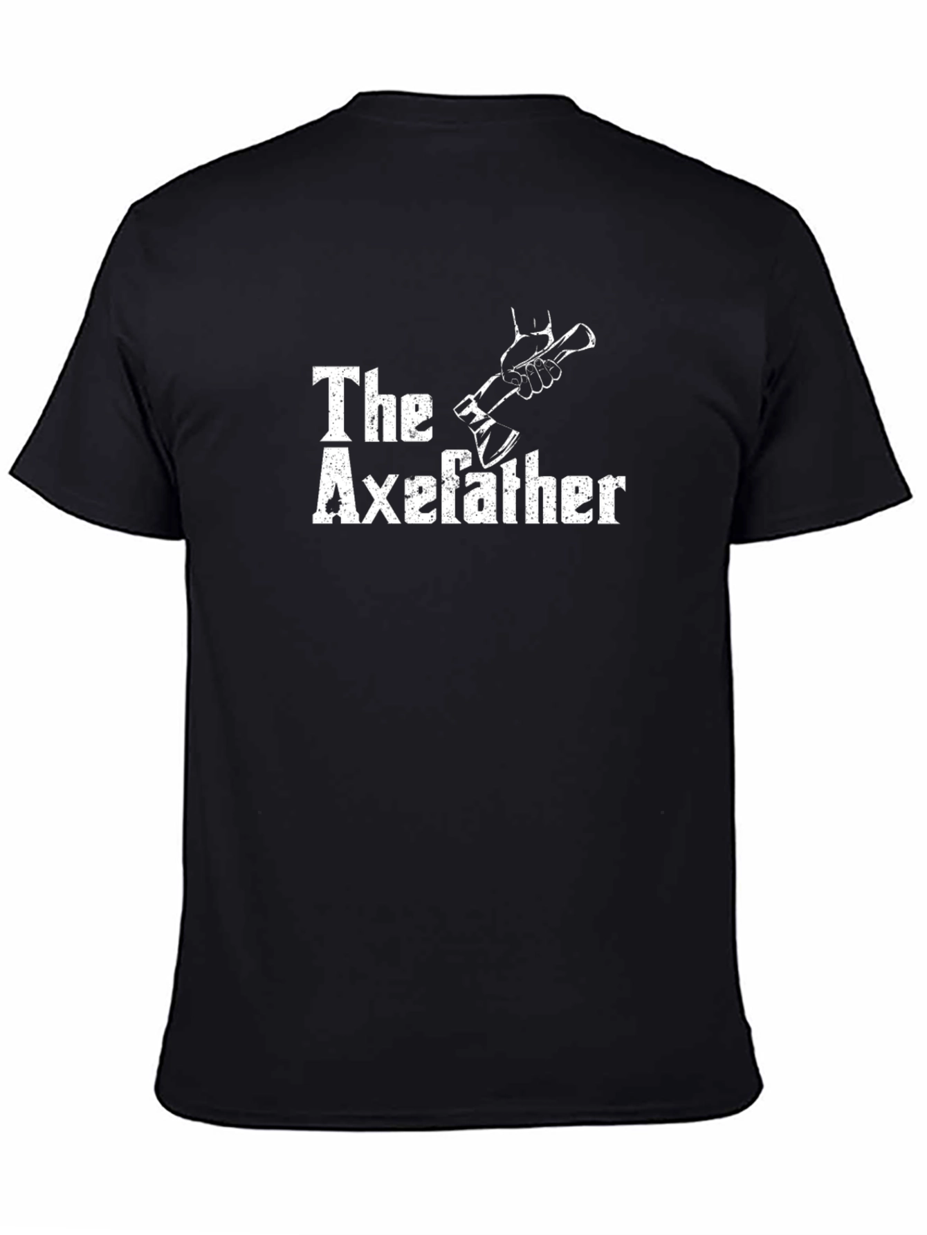 Black The Axefather Funny Graphic T-Shirt view 4
