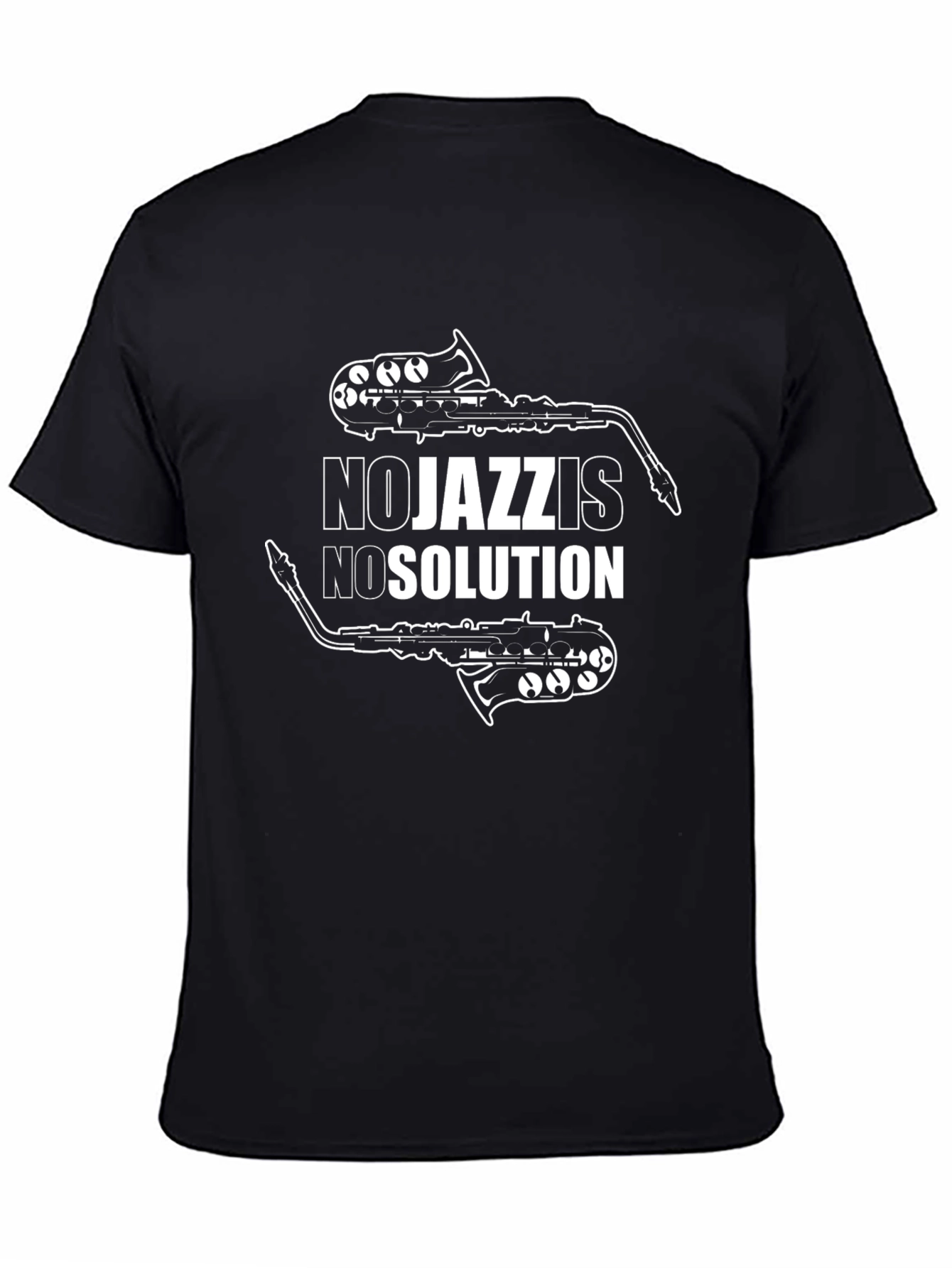 Black No Jazz Is No Solution T-Shirt view 4
