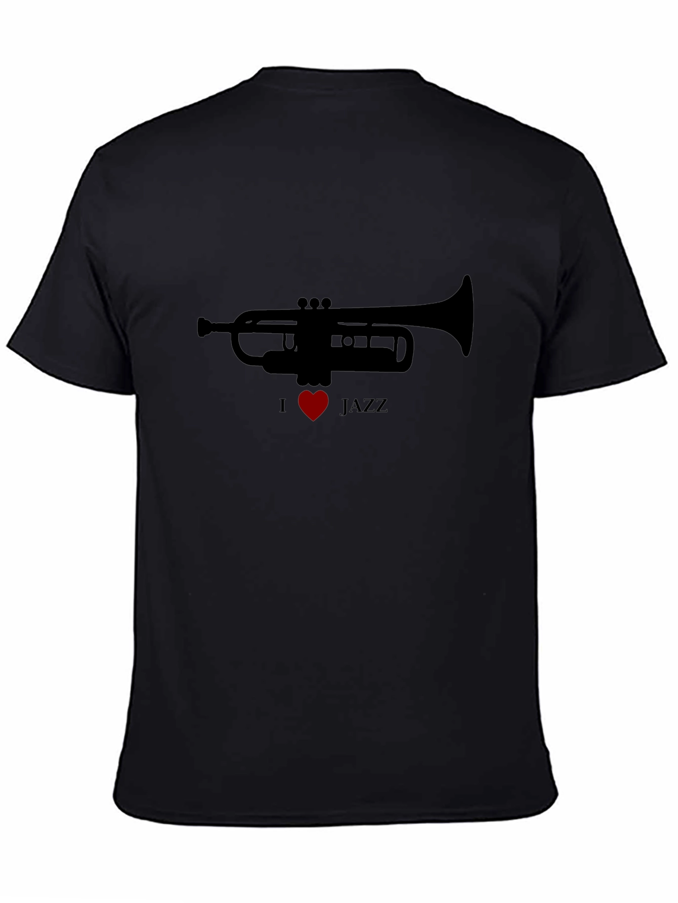 Black I Heart Jazz Trumpet T-Shirt view 4