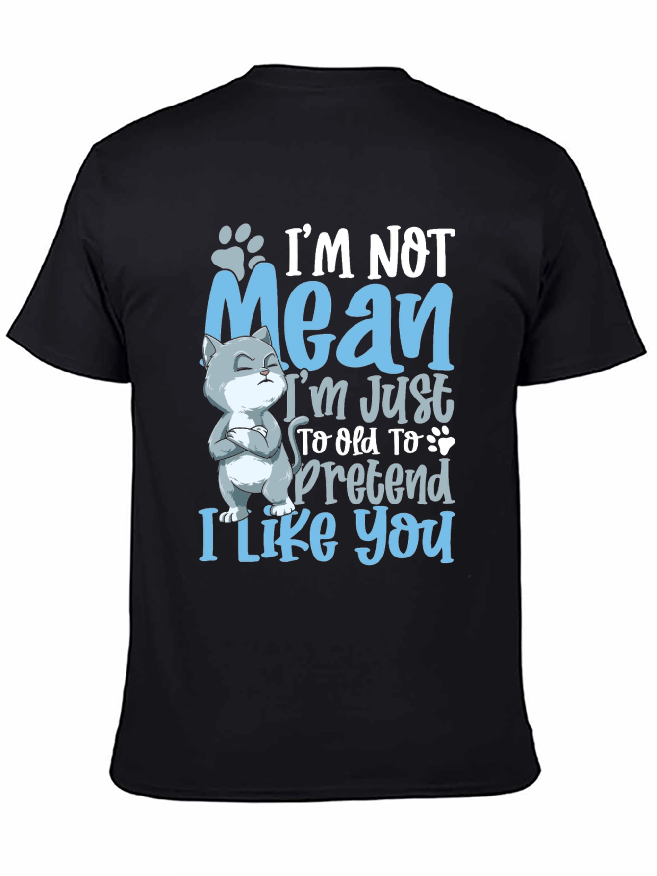 Black Funny Cat Graphic Tee: I'm Not Mean view 4