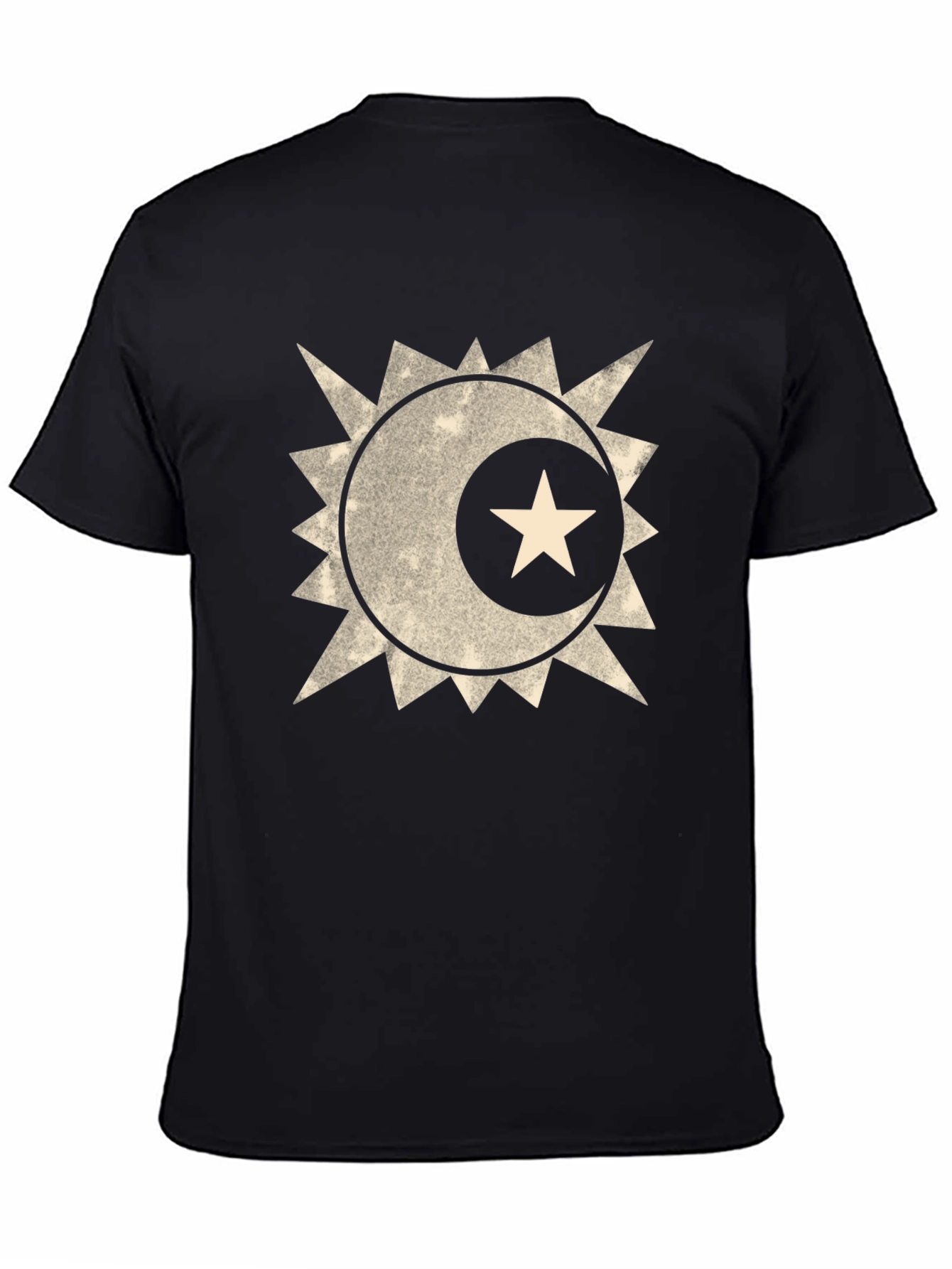 Black Crescent Starburst Graphic Black T-Shirt view 4