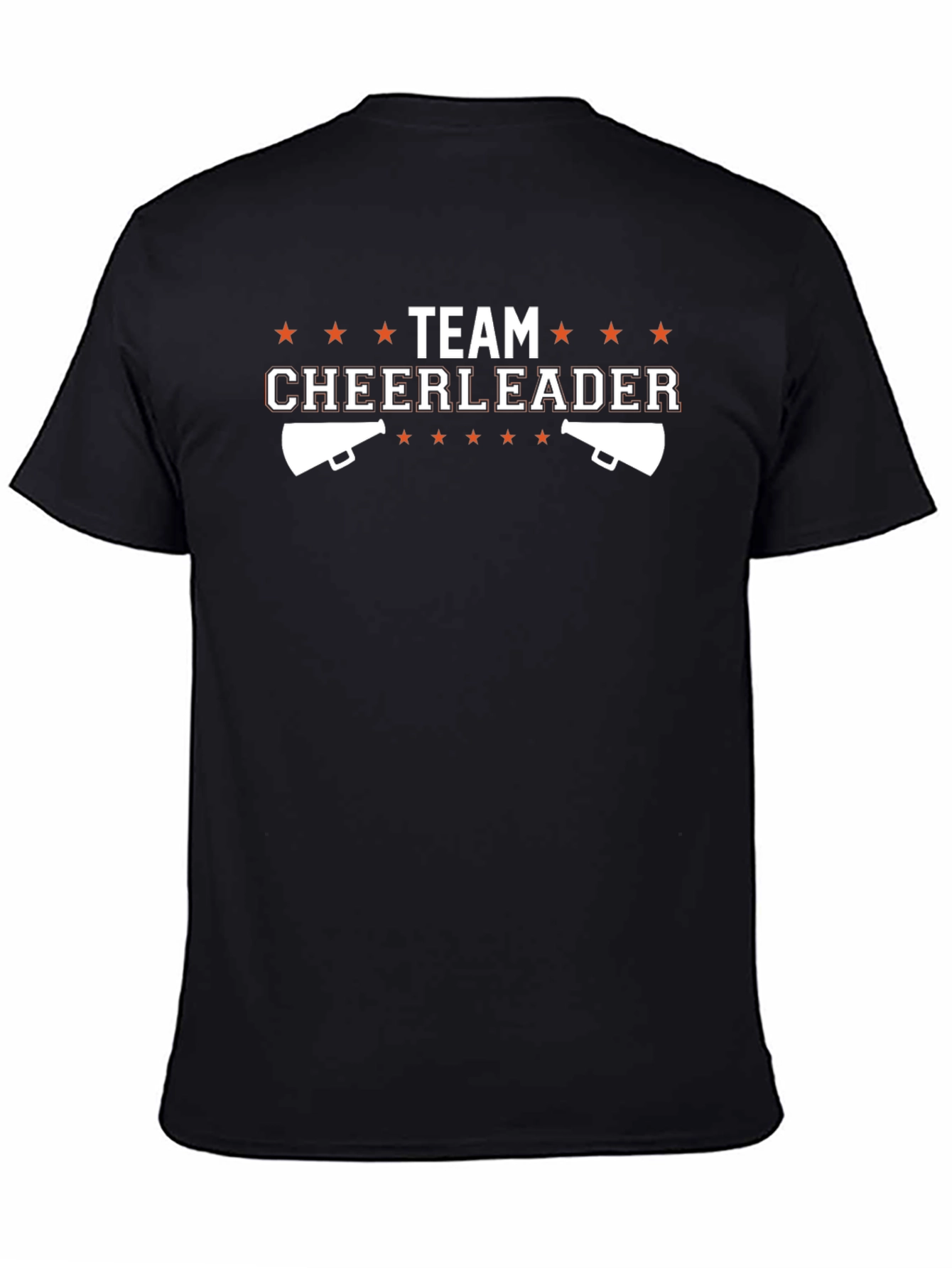 Black Team Cheerleader Graphic Tee - Black Cotton T-Shirt view 4