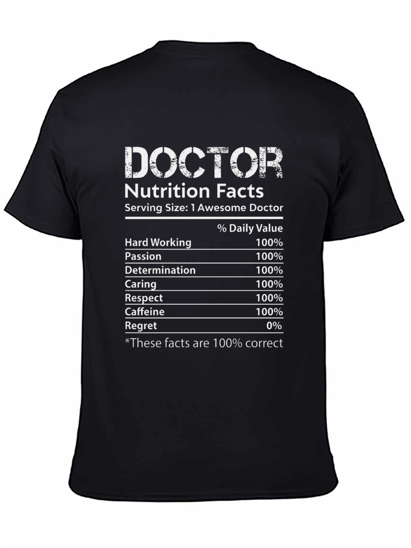 Black Doctor Nutrition Facts T-Shirt, Funny Gift view 4