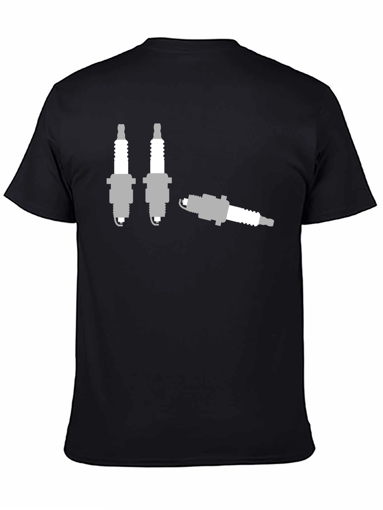 Black Spark Plug Graphic T-Shirt - Mechanic Humor Tee view 4