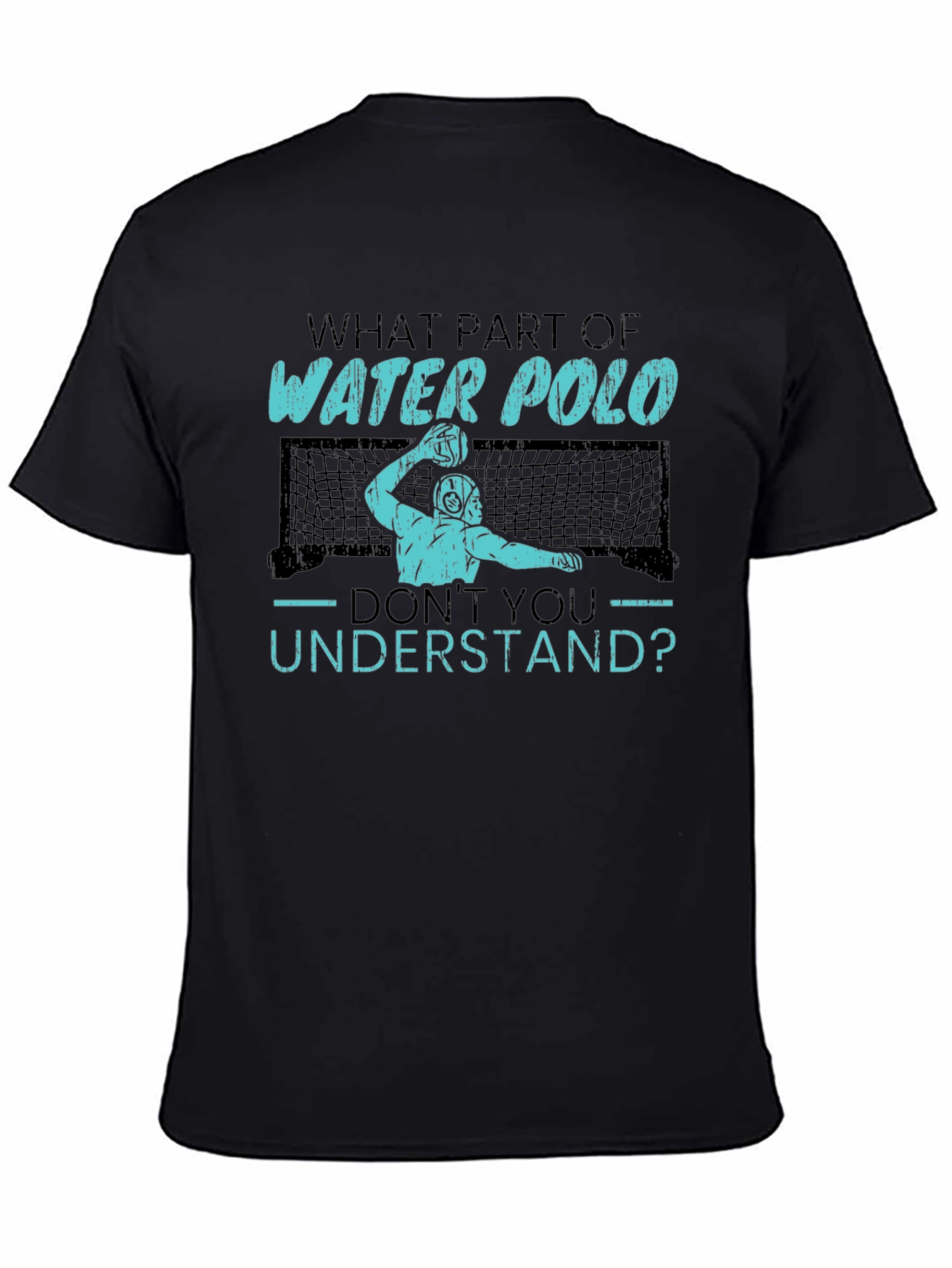 Black Water Polo T-Shirt - Funny Sports Tee view 4