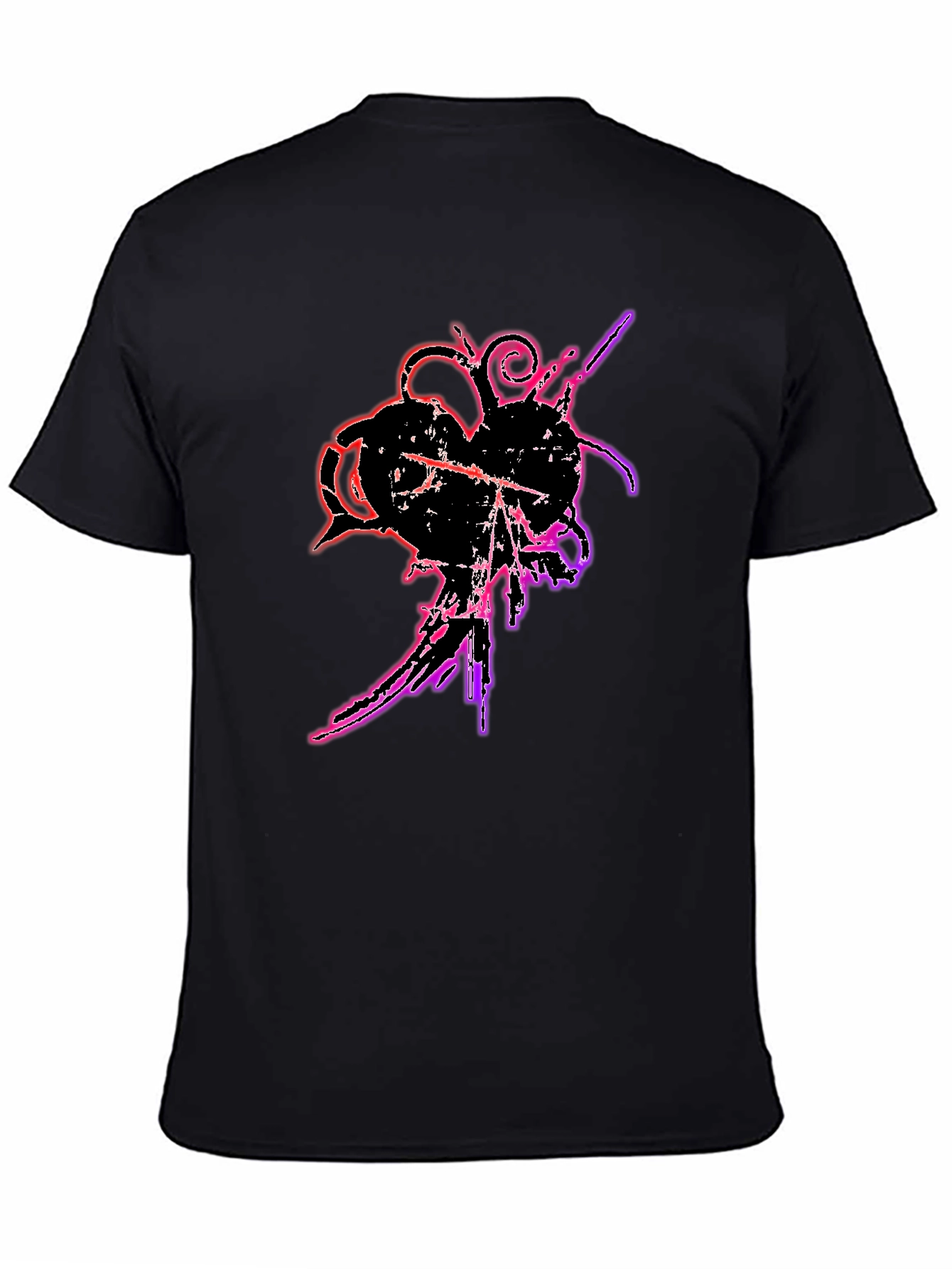 Black Grunge Heart T-Shirt - Edgy Graphic Tee view 4