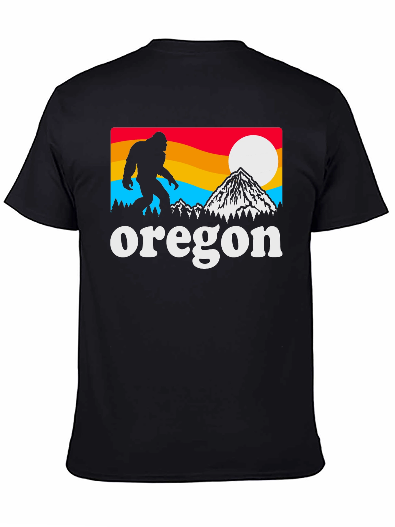 Black Oregon Bigfoot Graphic Tee - Black view 4