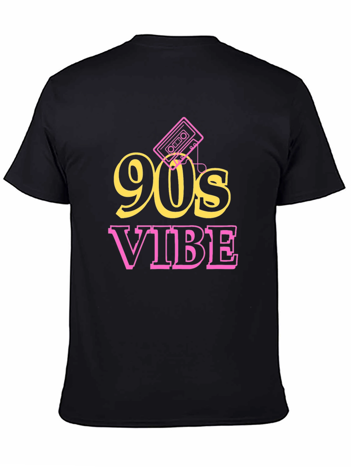 Black 90s Vibe Graphic Tee - Retro Style view 4