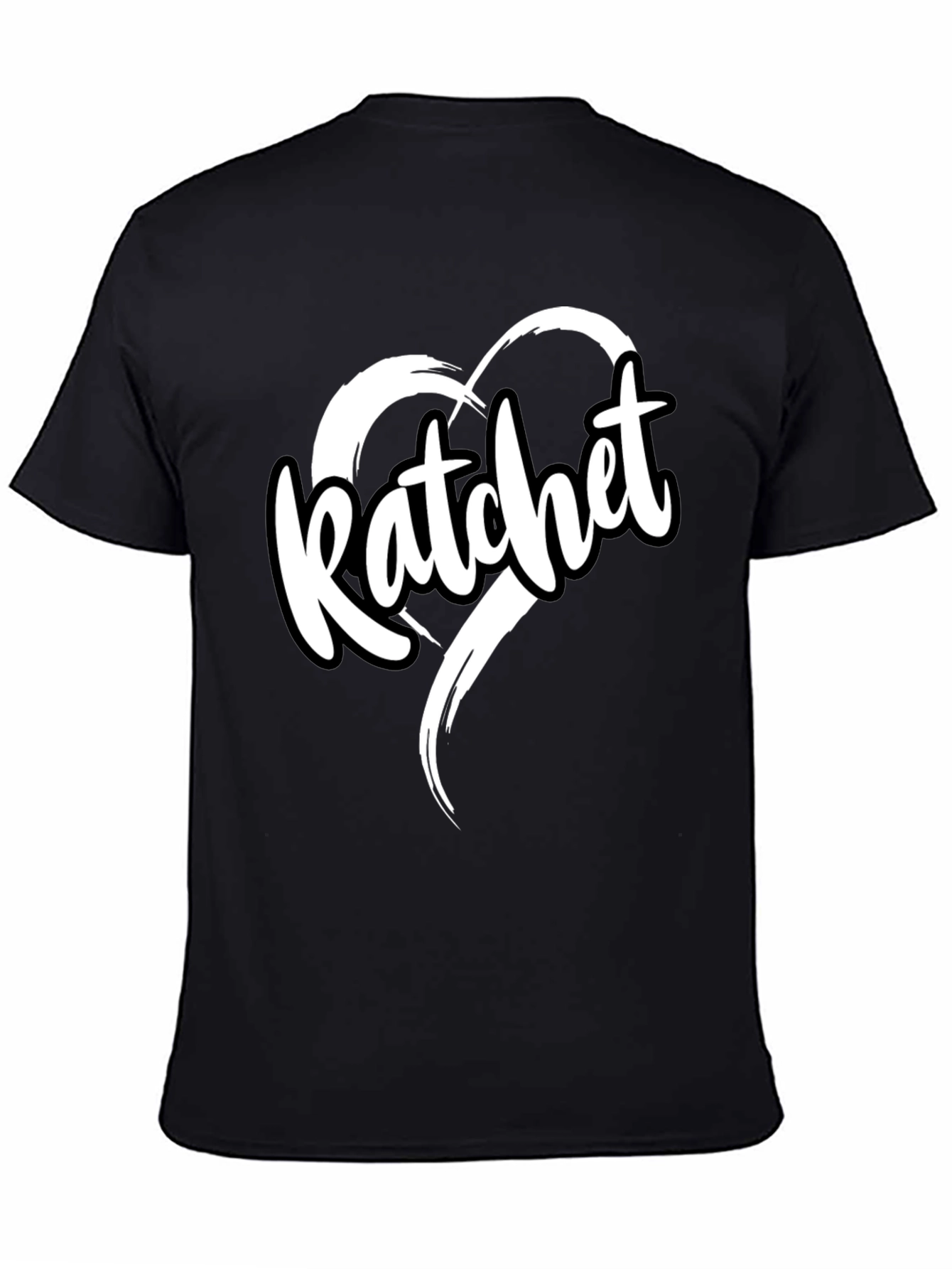 Black Ratchet Heart Graphic Tee - Trendy Black T-Shirt view 4