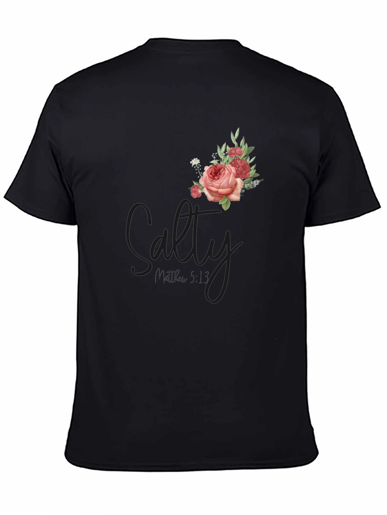 Black Floral Salty Graphic T-Shirt view 4
