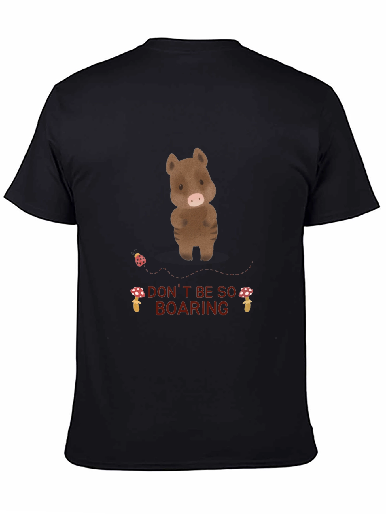Black Funny Boar T-Shirt - Don't Be So Boaring! view 4