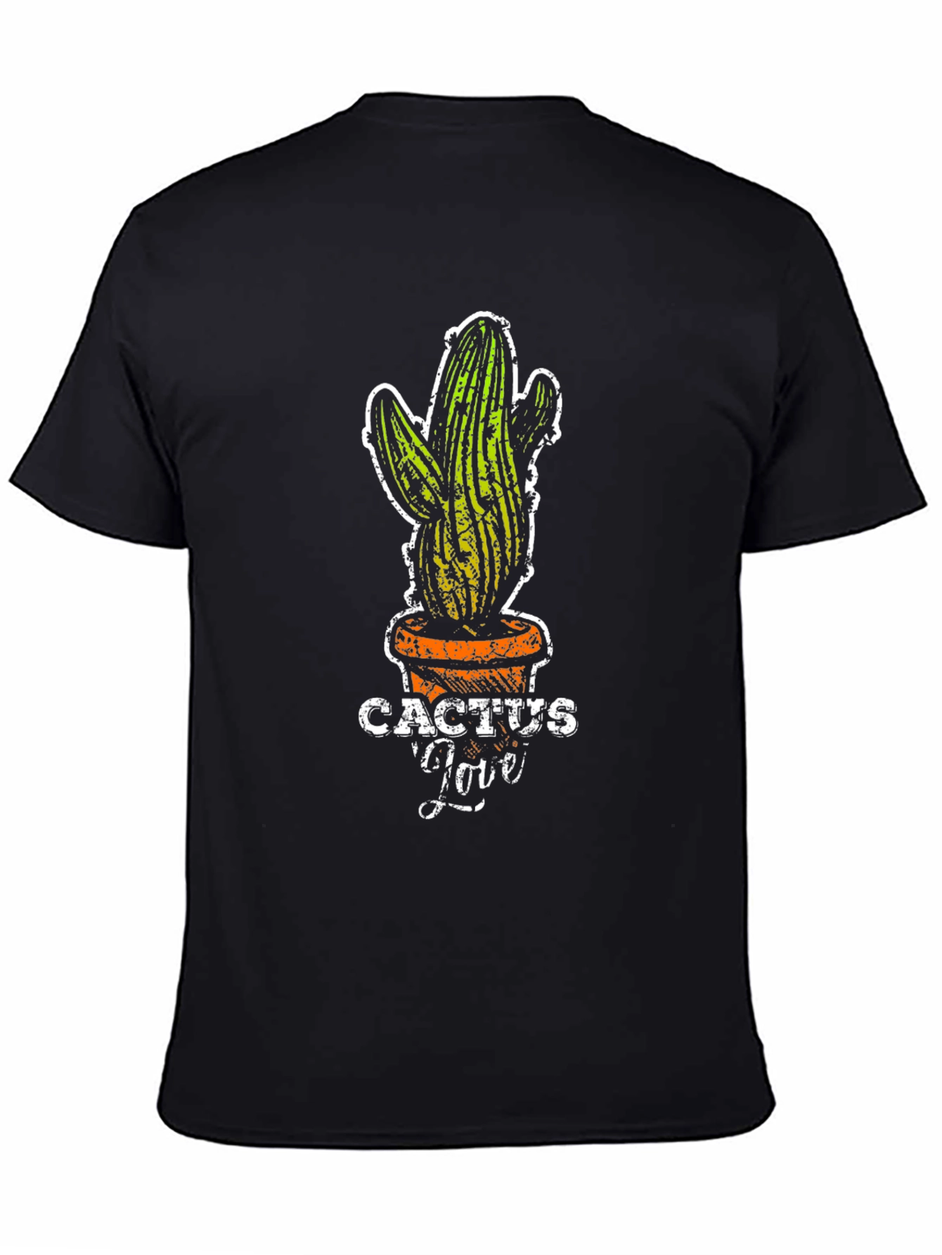 Black Cactus Love Graphic Tee - Trendy Plant Lover Shirt view 4