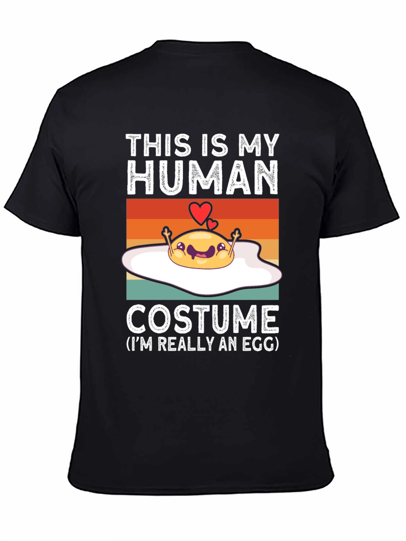 Black This Is My Human Costume T-Shirt - Funny Egg Graphic Tee view 4