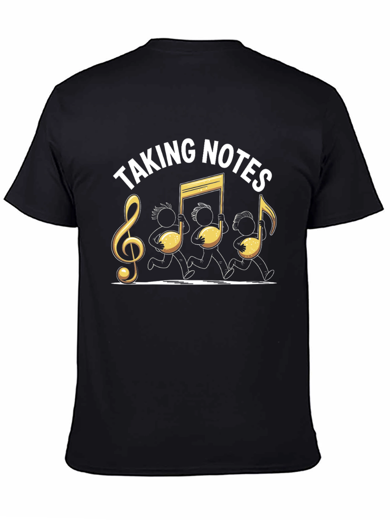 Black Taking Notes Music T-Shirt view 4