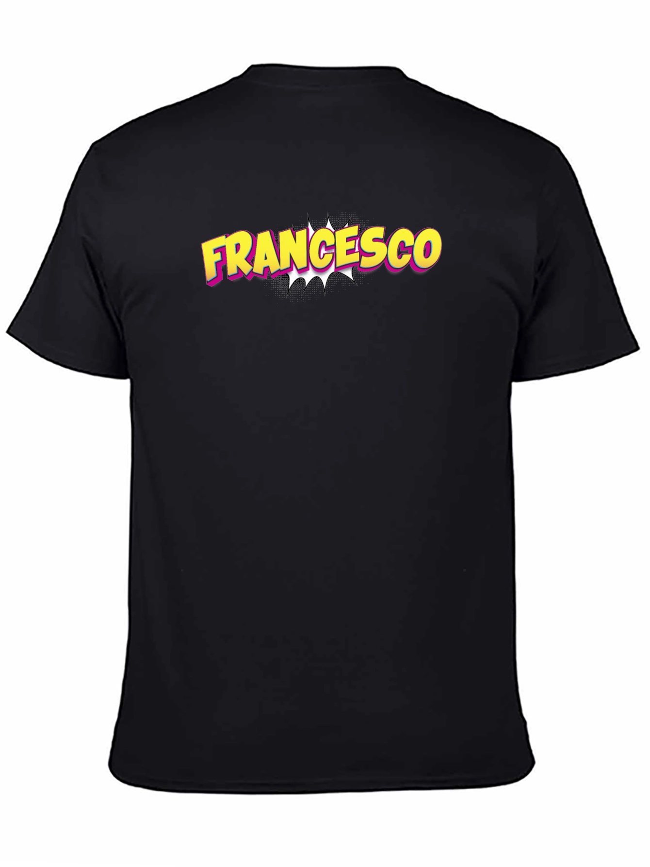 Black Francesco Comic Name T-Shirt - Black view 4