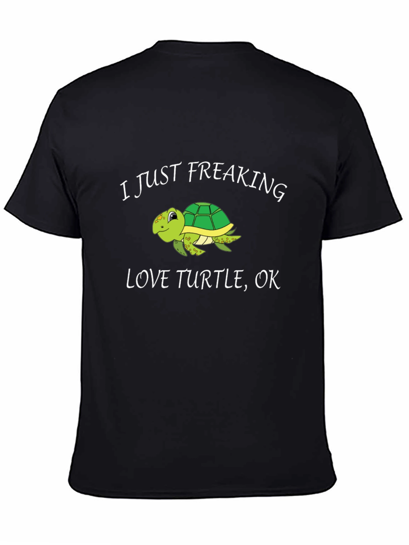 Black I Just Freaking Love Turtles T-Shirt view 4
