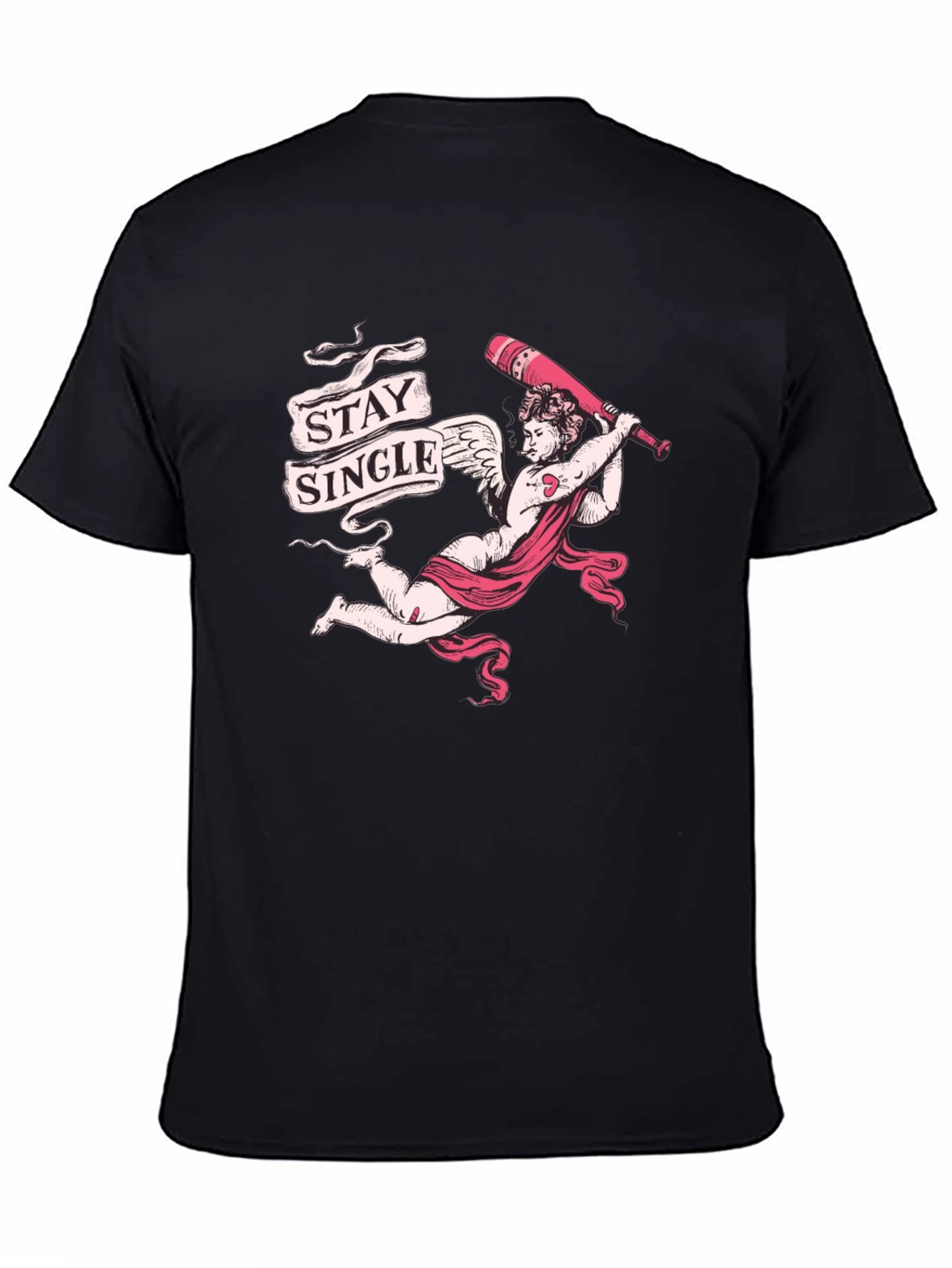Black Stay Single Graphic Tee - Cupid's Revenge T-Shirt view 4