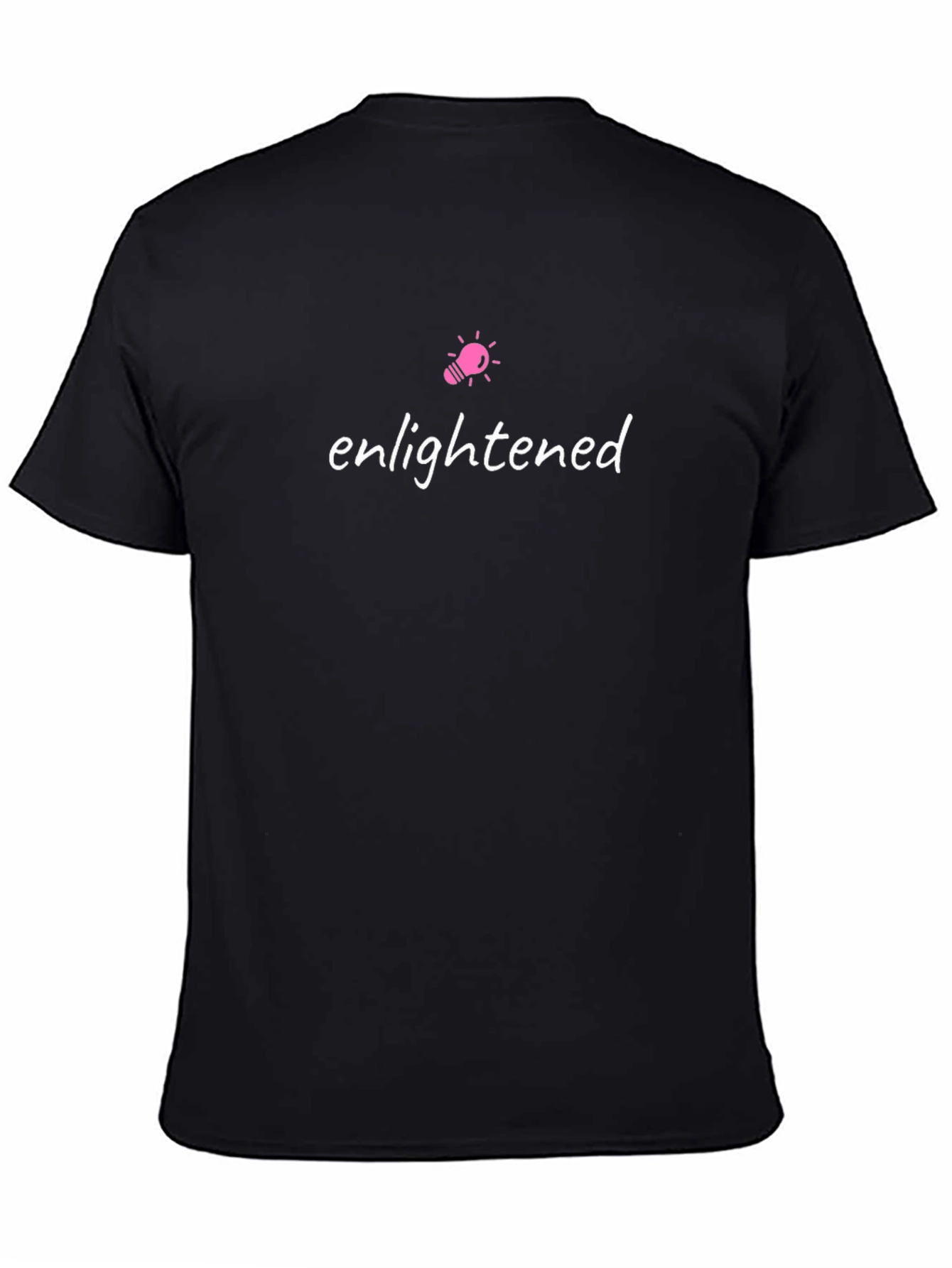 Black Enlightened Graphic Tee - Black Crew Neck T-Shirt view 4