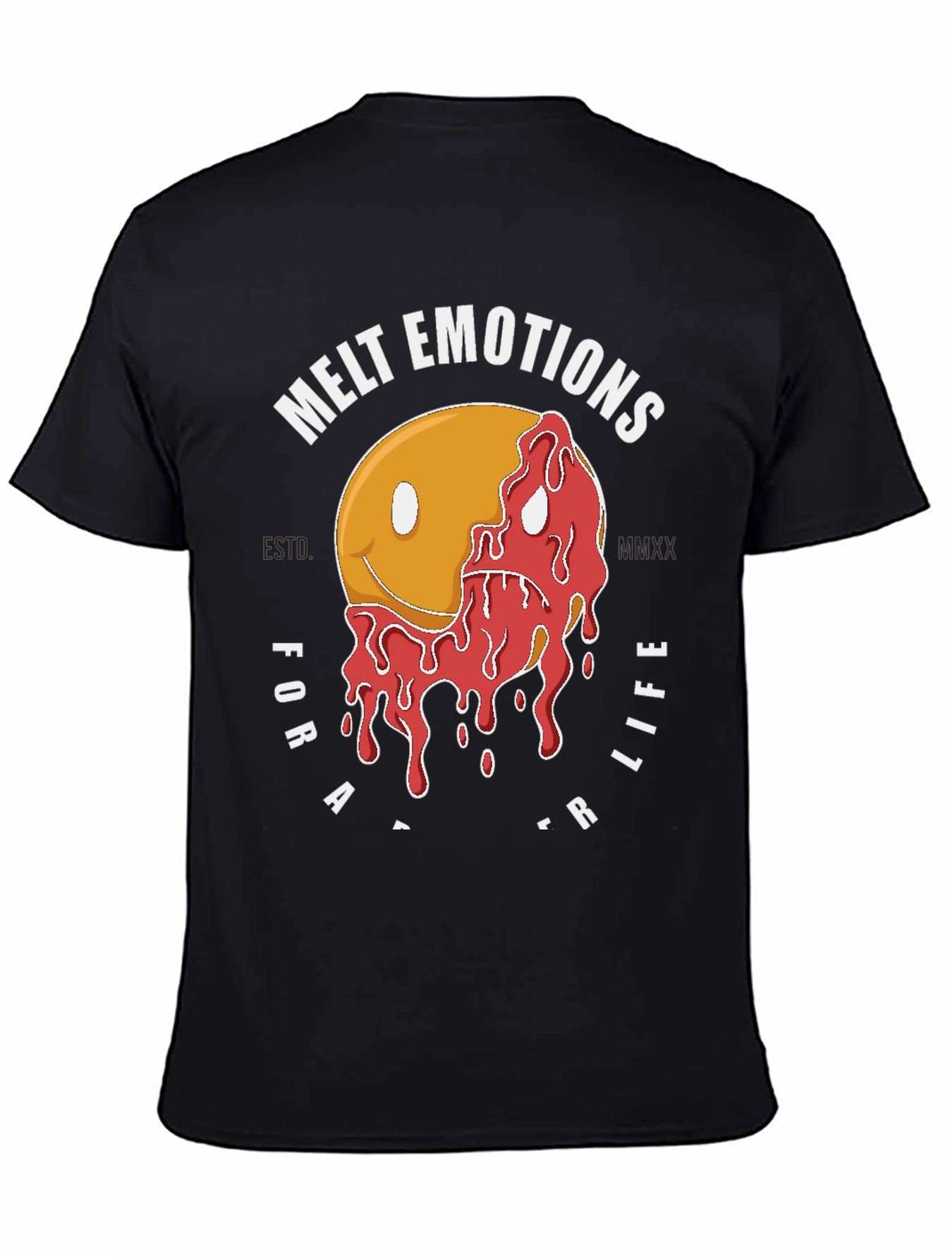 Black Melt Emotions Graphic T-Shirt - Black Cotton Tee view 4